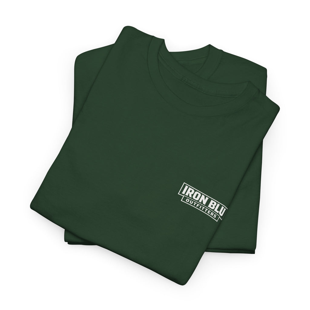 Scout Dad Camping T‑Shirt — Tent, Pine Trees & Fleur‑de‑Lis Outdoor Tee