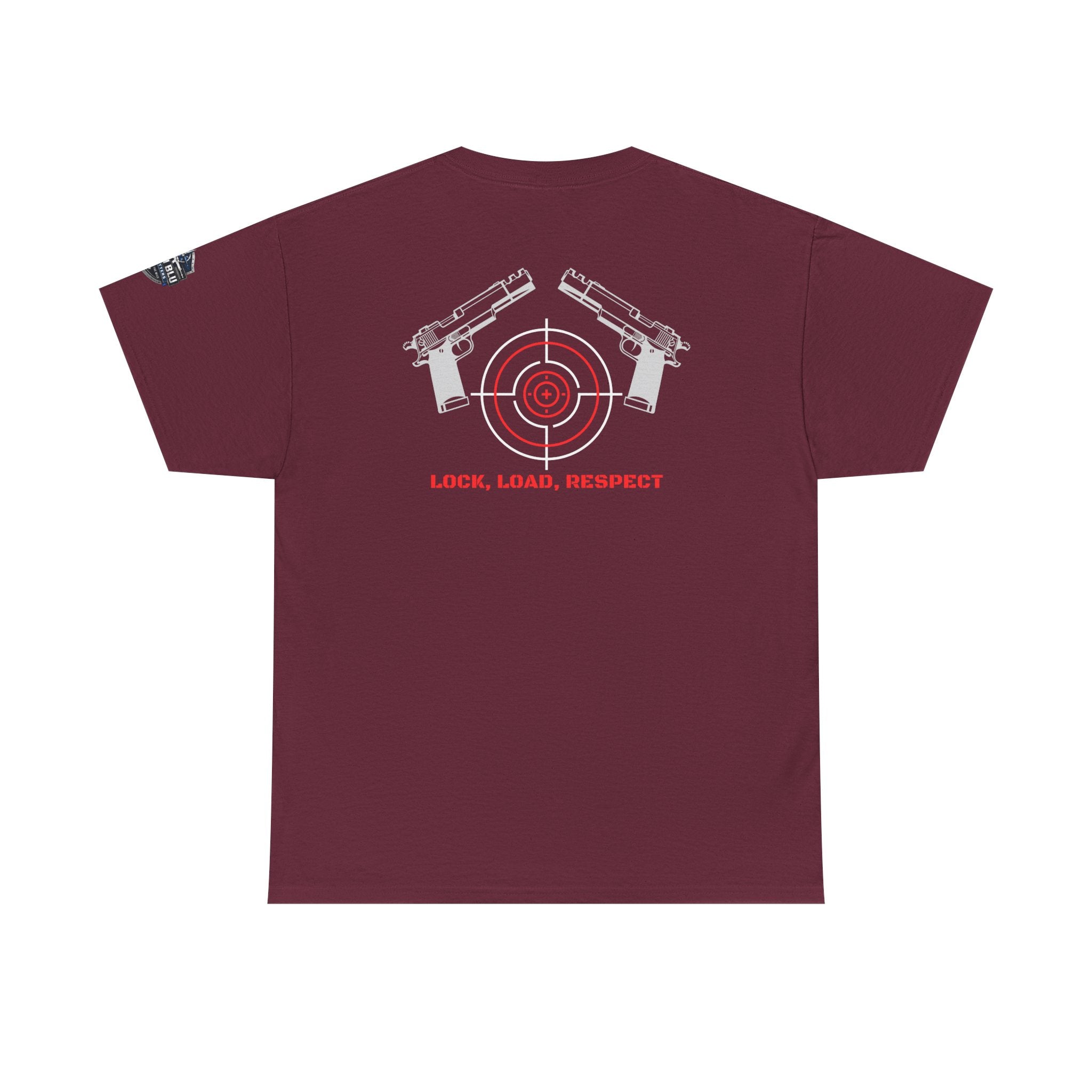 Gun Range T-Shirt — "Lock, Load, Respect" Target Graphic