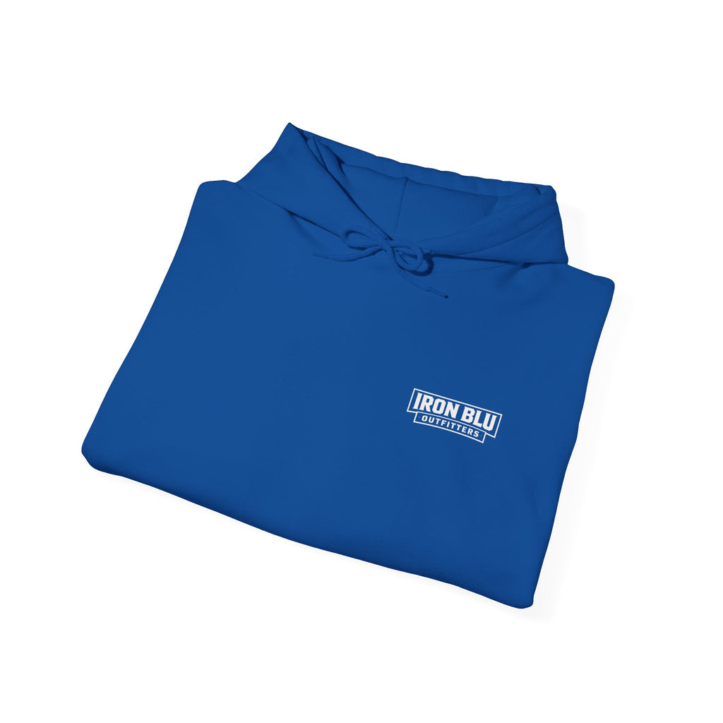 Iron Blu Outfitters Hoodie – “Built for the Wild” Outdoor Logo Pullover