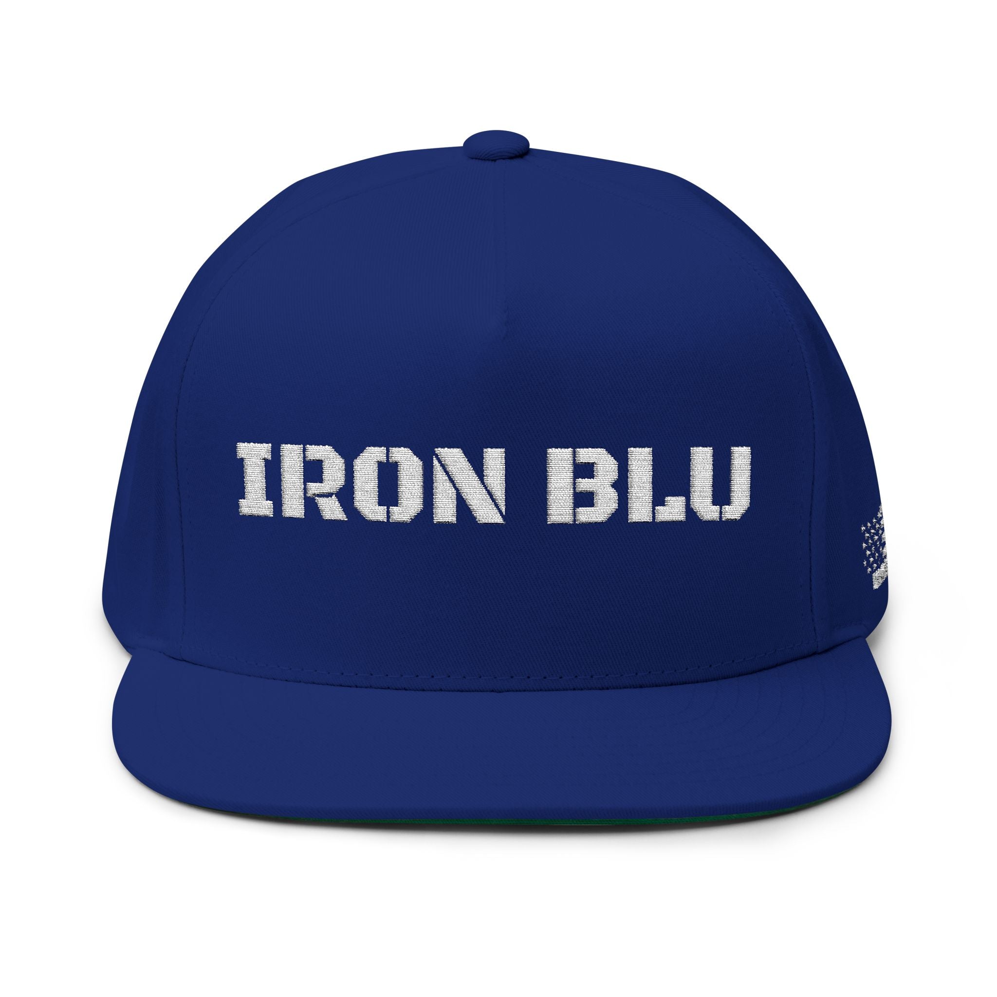 Iron Blu Embroidered Flat Bill Cap — Classic Streetwear Snapback