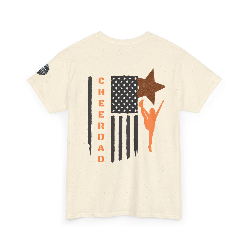 Cheer Dad T-Shirt — American Flag Cheerleader Dad Tee