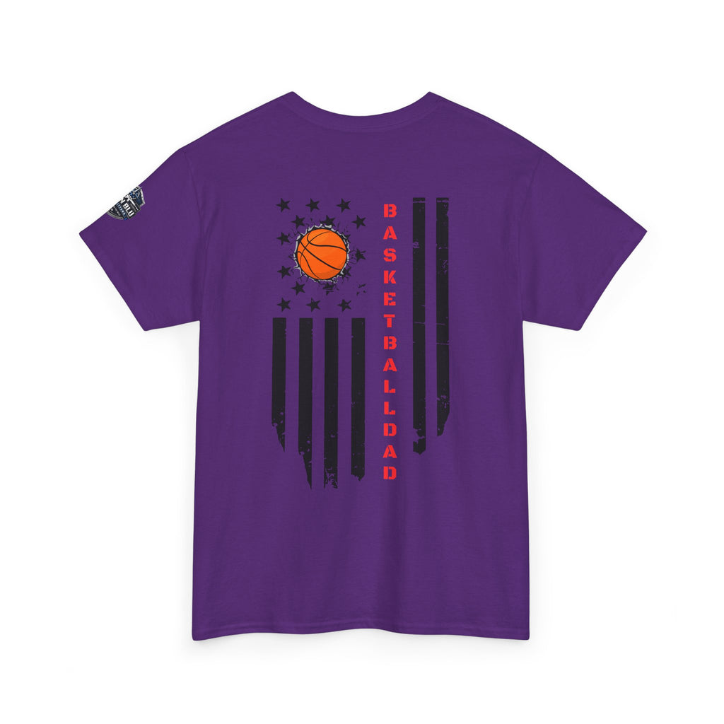 Basketball Dad T‑Shirt — Distressed Flag Design with Orange Basketball (Father’s Day Gift)