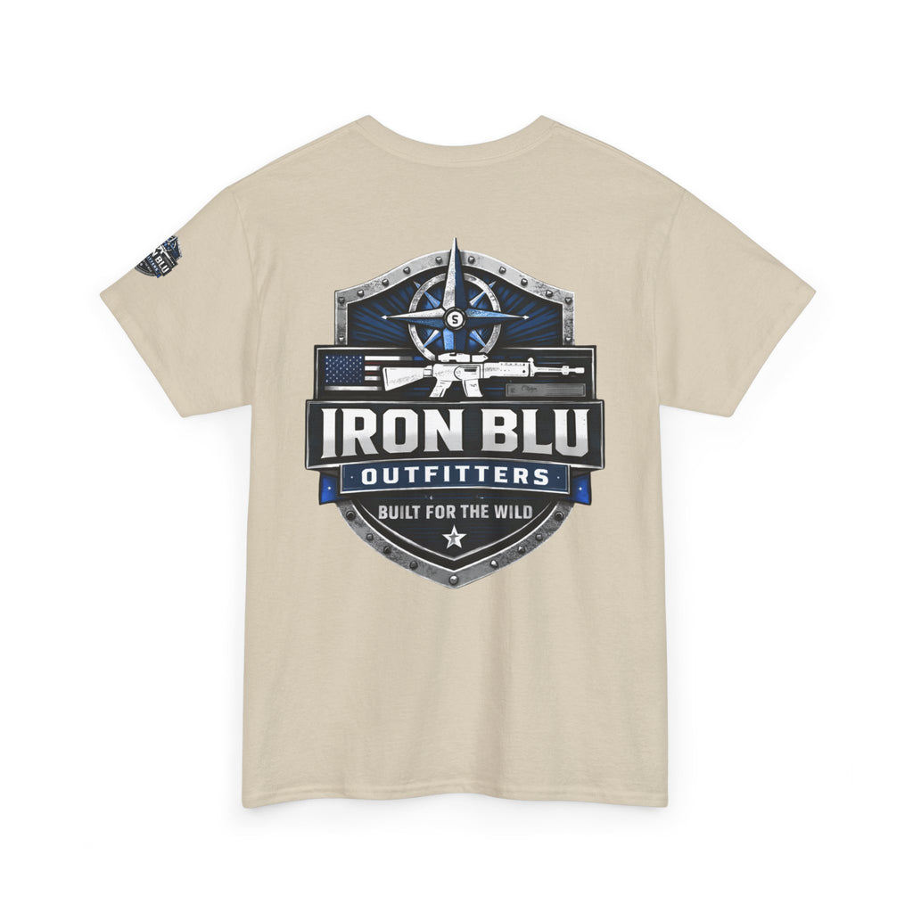 Iron Blu Outfitters T‑Shirt — 'Built for the Wild' Outdoor Logo Tee