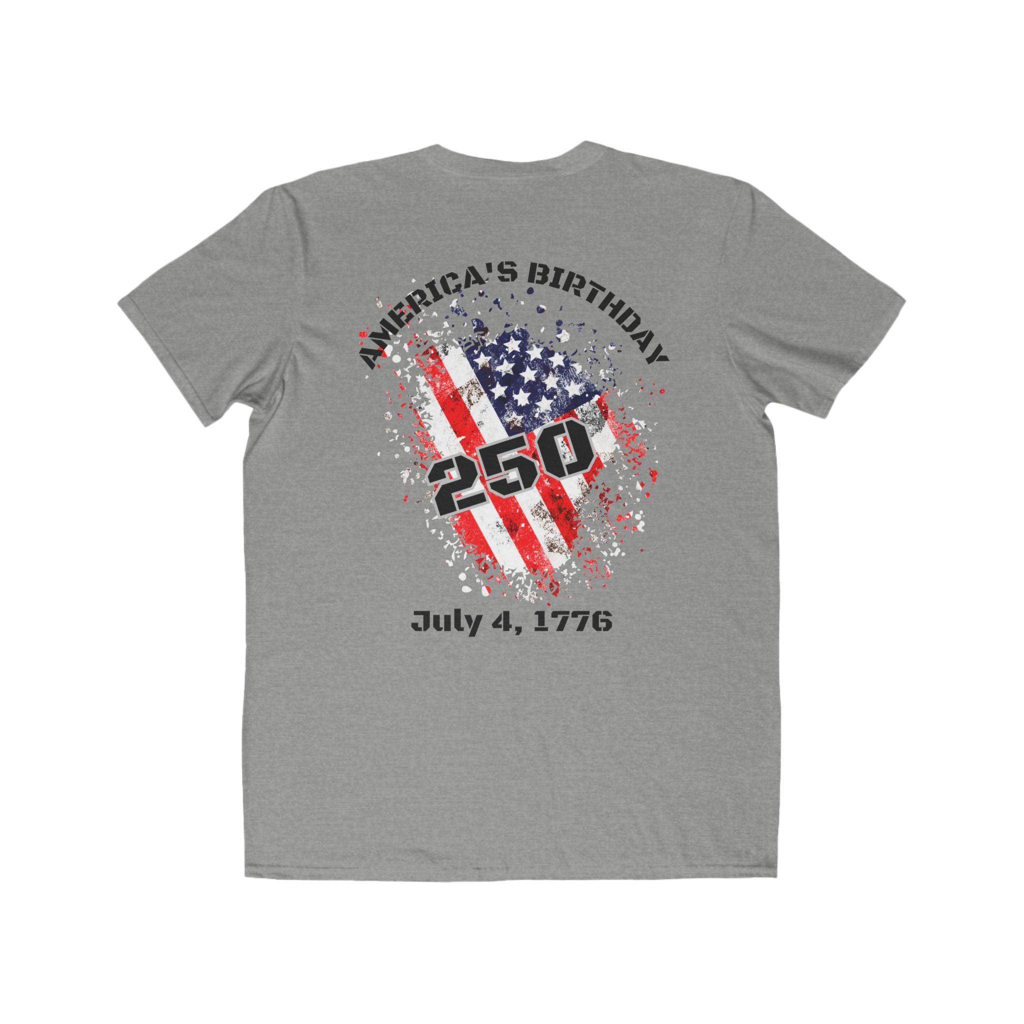 Fourth of July 250th Anniversary Tee - "America's Birthday" Patriotic Men's T-Shirt