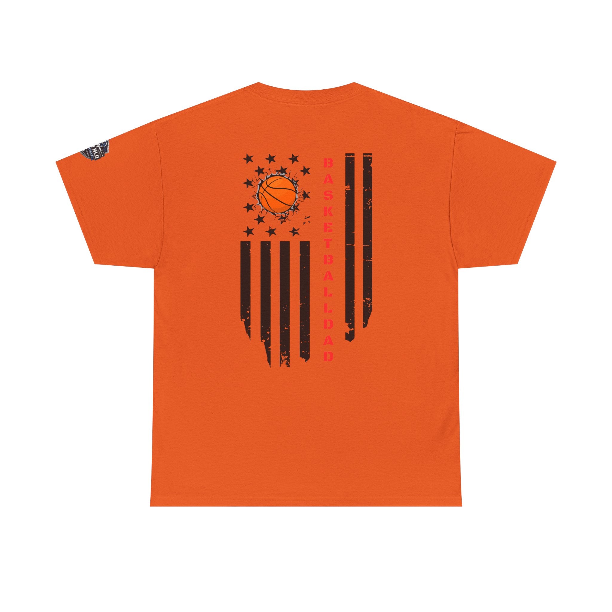 Basketball Dad T‑Shirt — Distressed Flag Design with Orange Basketball (Father’s Day Gift)