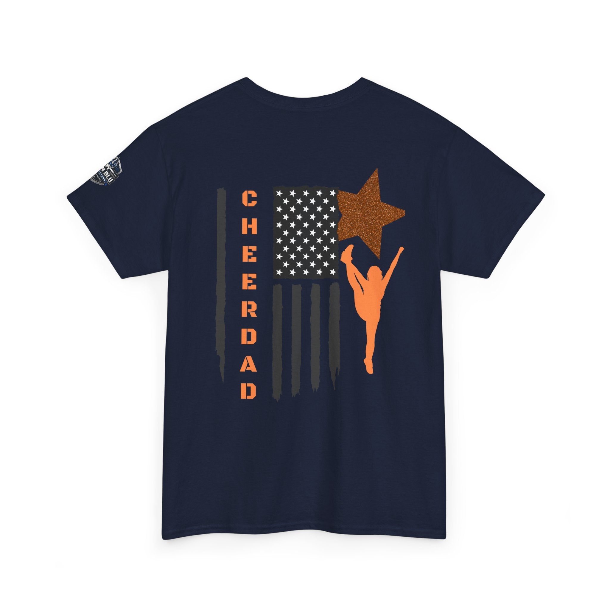 Cheer Dad T-Shirt — American Flag Cheerleader Dad Tee