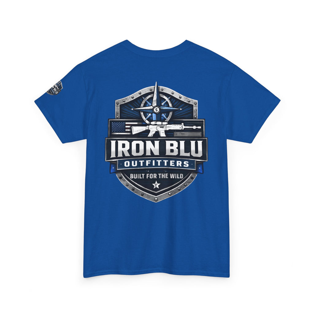 Iron Blu Outfitters T‑Shirt — 'Built for the Wild' Outdoor Logo Tee