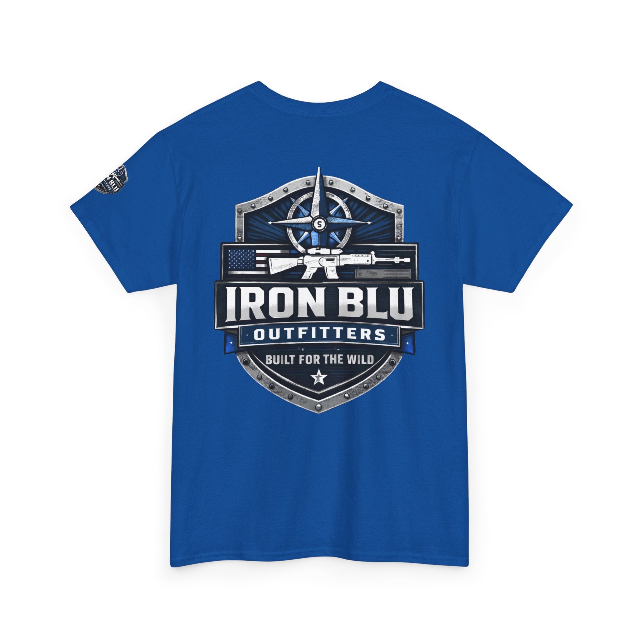 Iron Blu Outfitters T‑Shirt — 'Built for the Wild' Outdoor Logo Tee