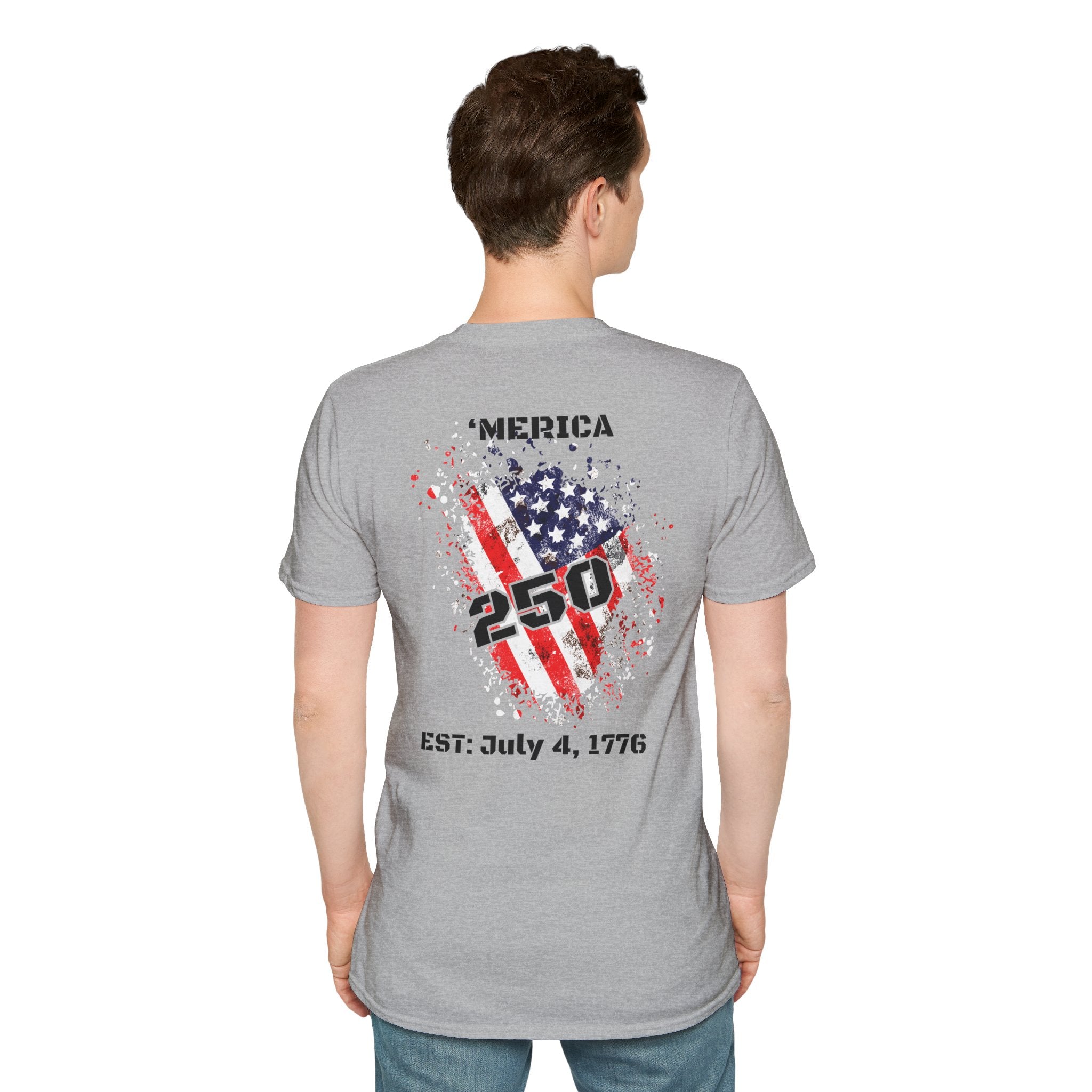 T-Shirt — 'Merica 250 Flag Graphic | EST. July 4, 1776 — Patriotic 4th of July Tee