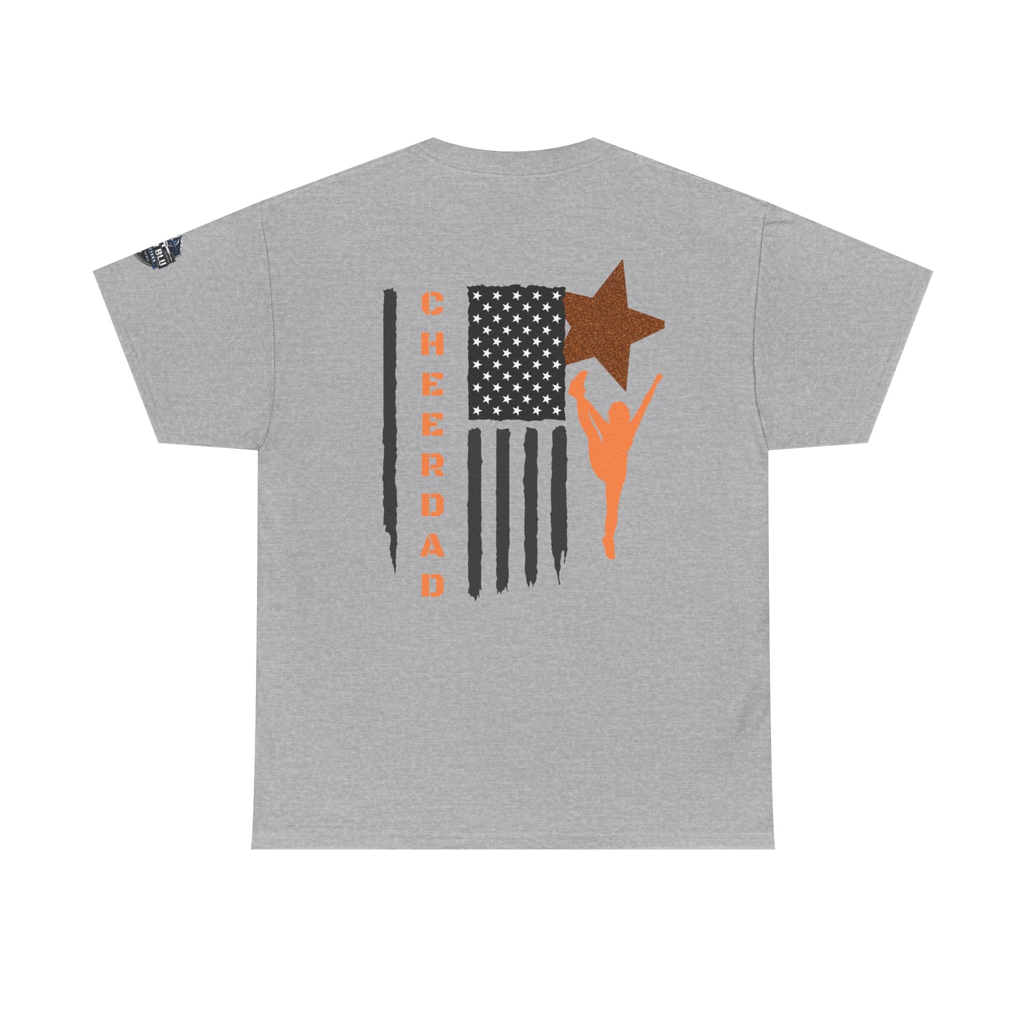 Cheer Dad T-Shirt — American Flag Cheerleader Dad Tee