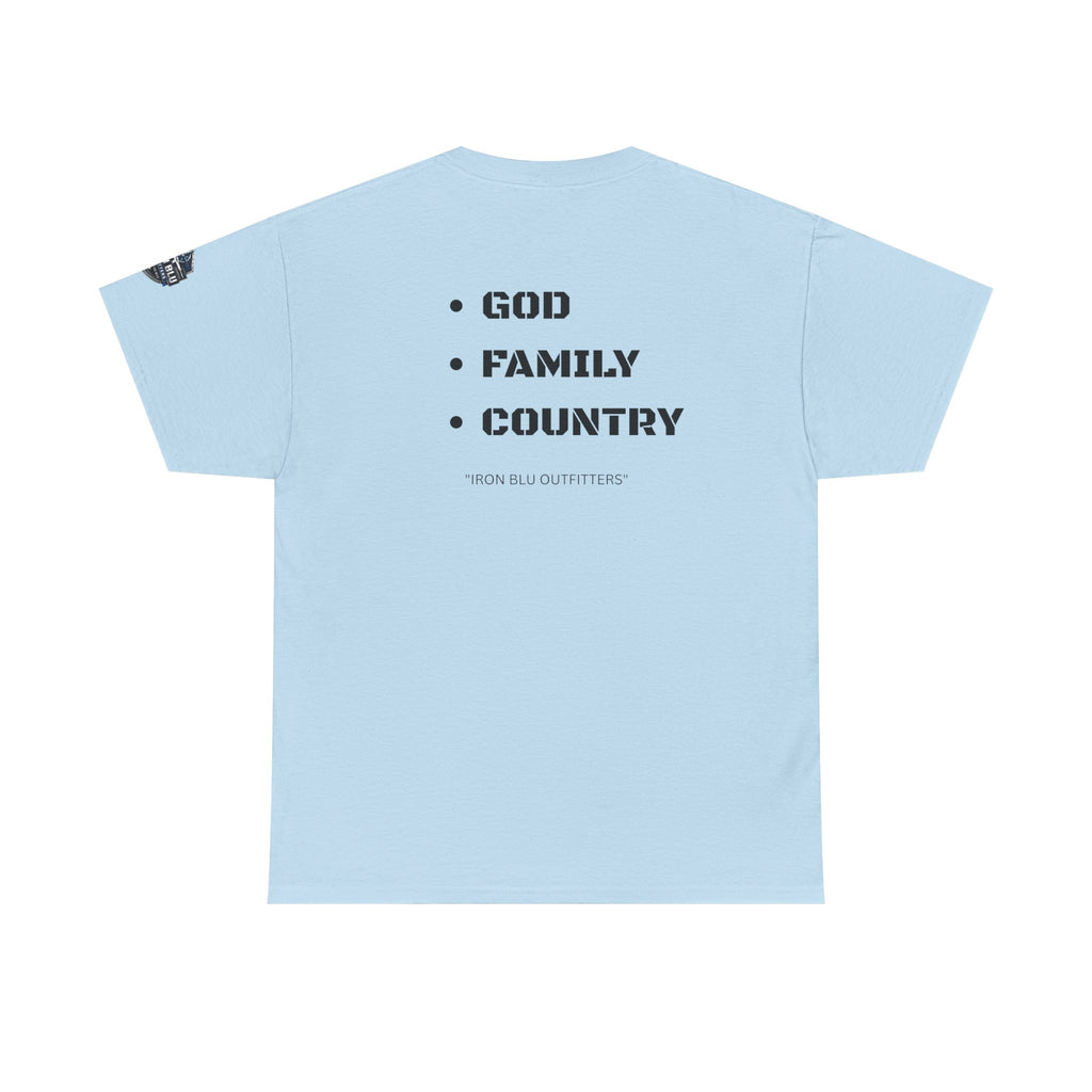 God Family Country Tee — Patriotic Faith-Based Cotton T-Shirt