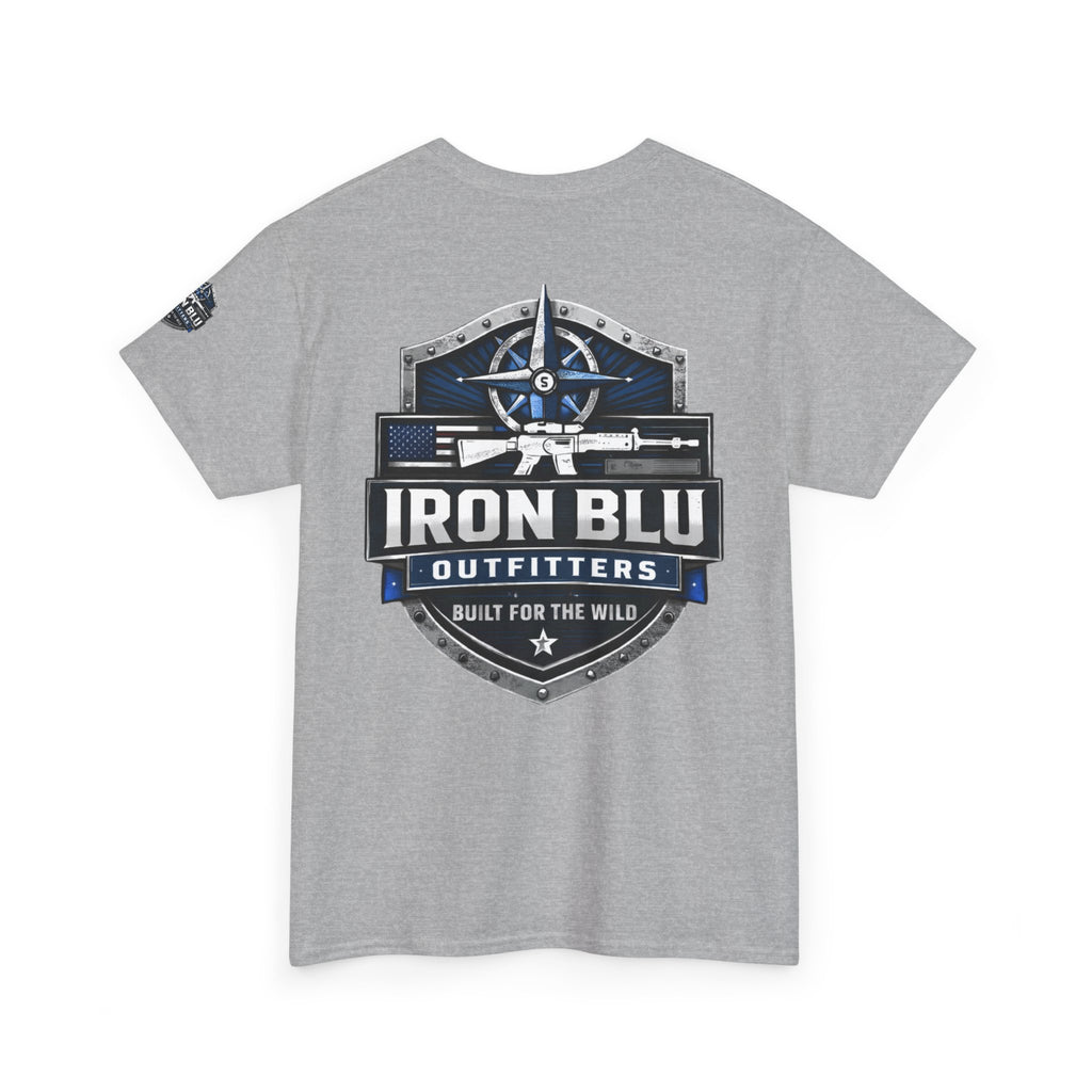 Iron Blu Outfitters T‑Shirt — 'Built for the Wild' Outdoor Logo Tee