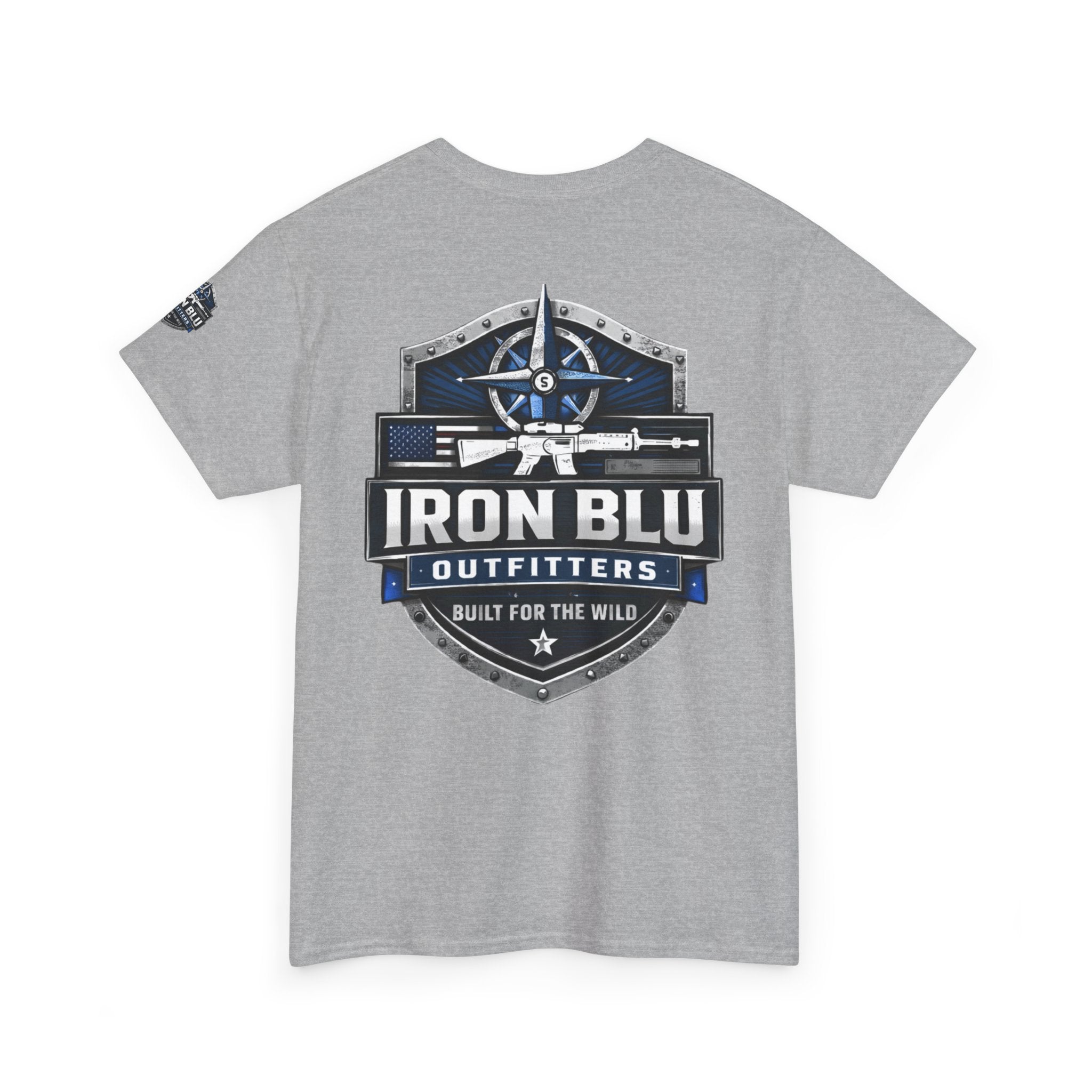 Iron Blu Outfitters T‑Shirt — 'Built for the Wild' Outdoor Logo Tee