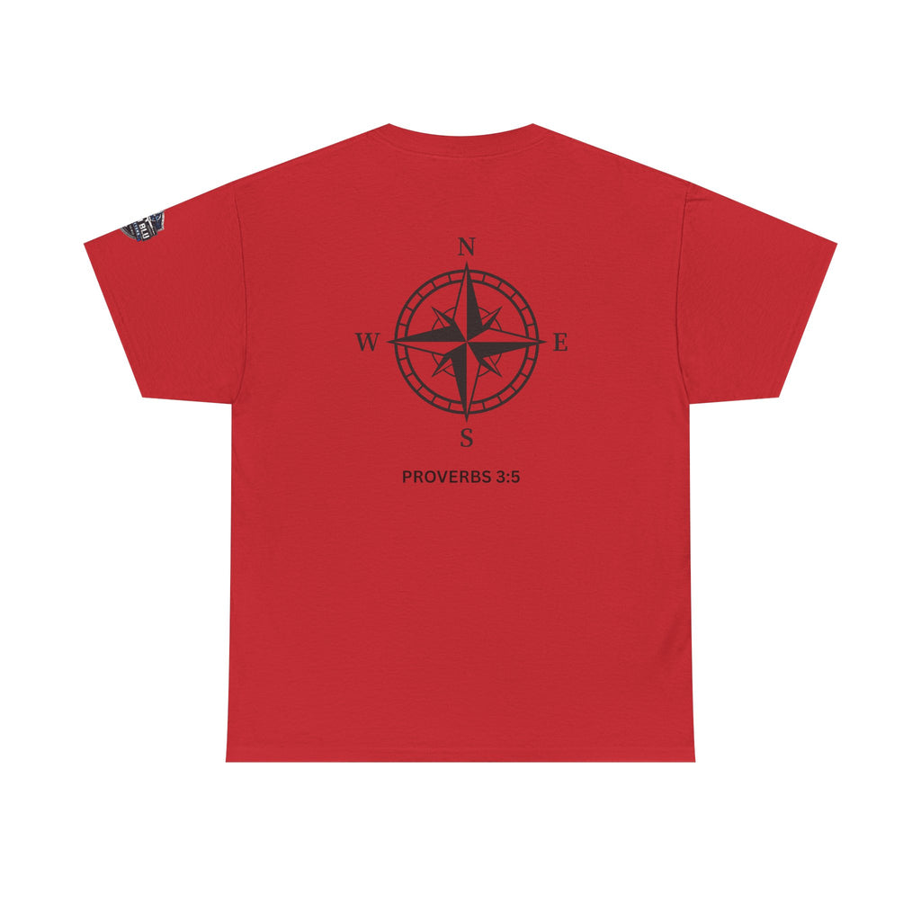 Compass Graphic T-Shirt — 'Proverbs 3:5' Faith-Inspired Casual Tee