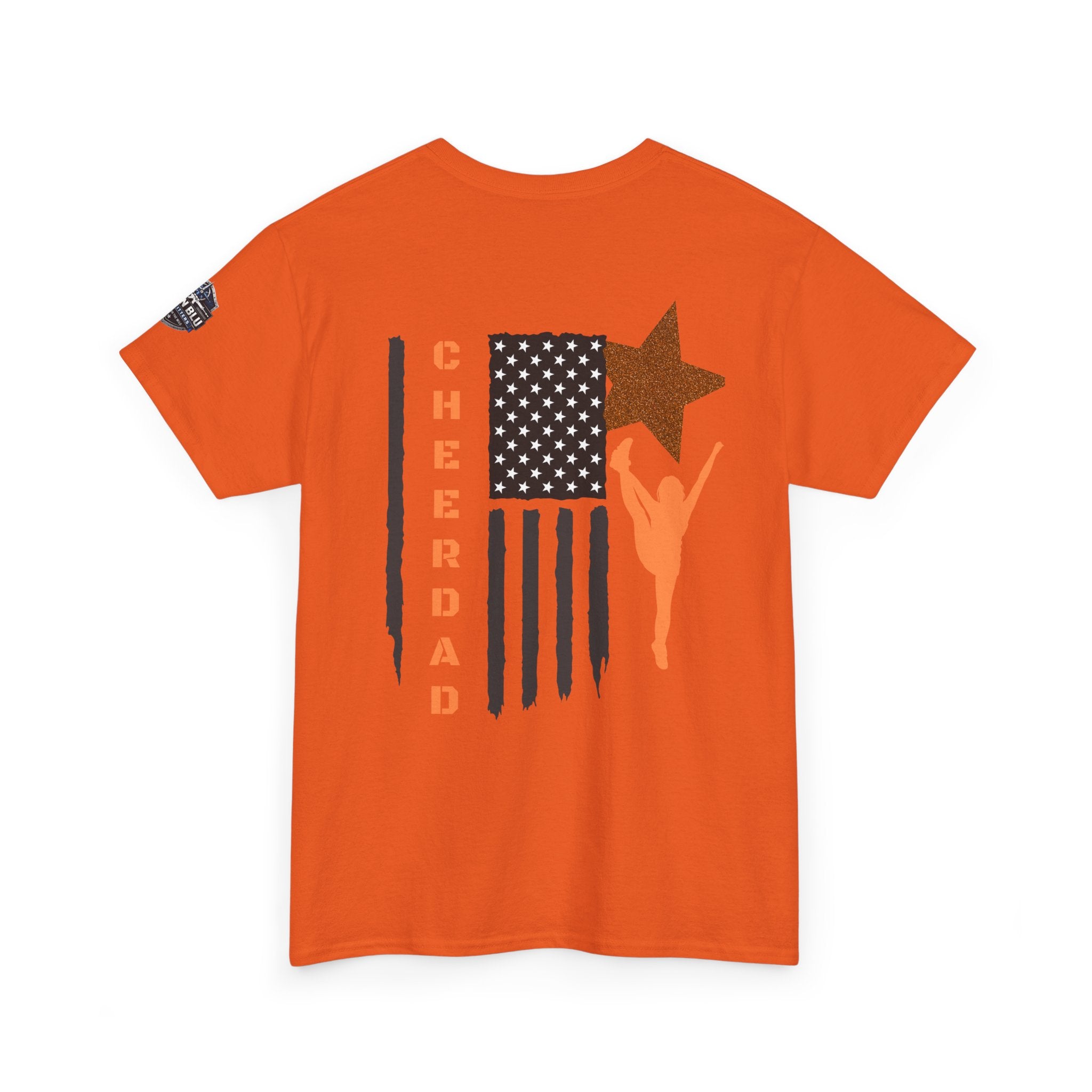 Cheer Dad T-Shirt — American Flag Cheerleader Dad Tee