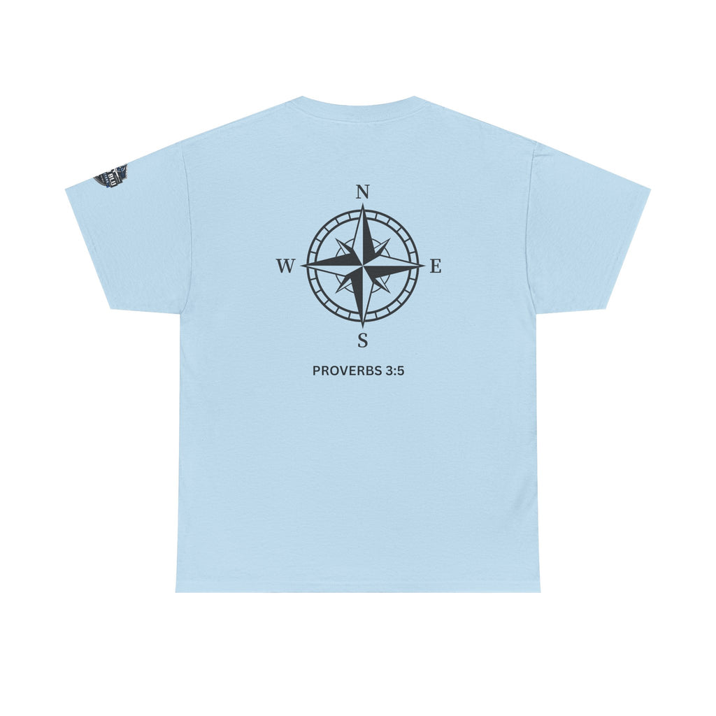 Compass Graphic T-Shirt — 'Proverbs 3:5' Faith-Inspired Casual Tee