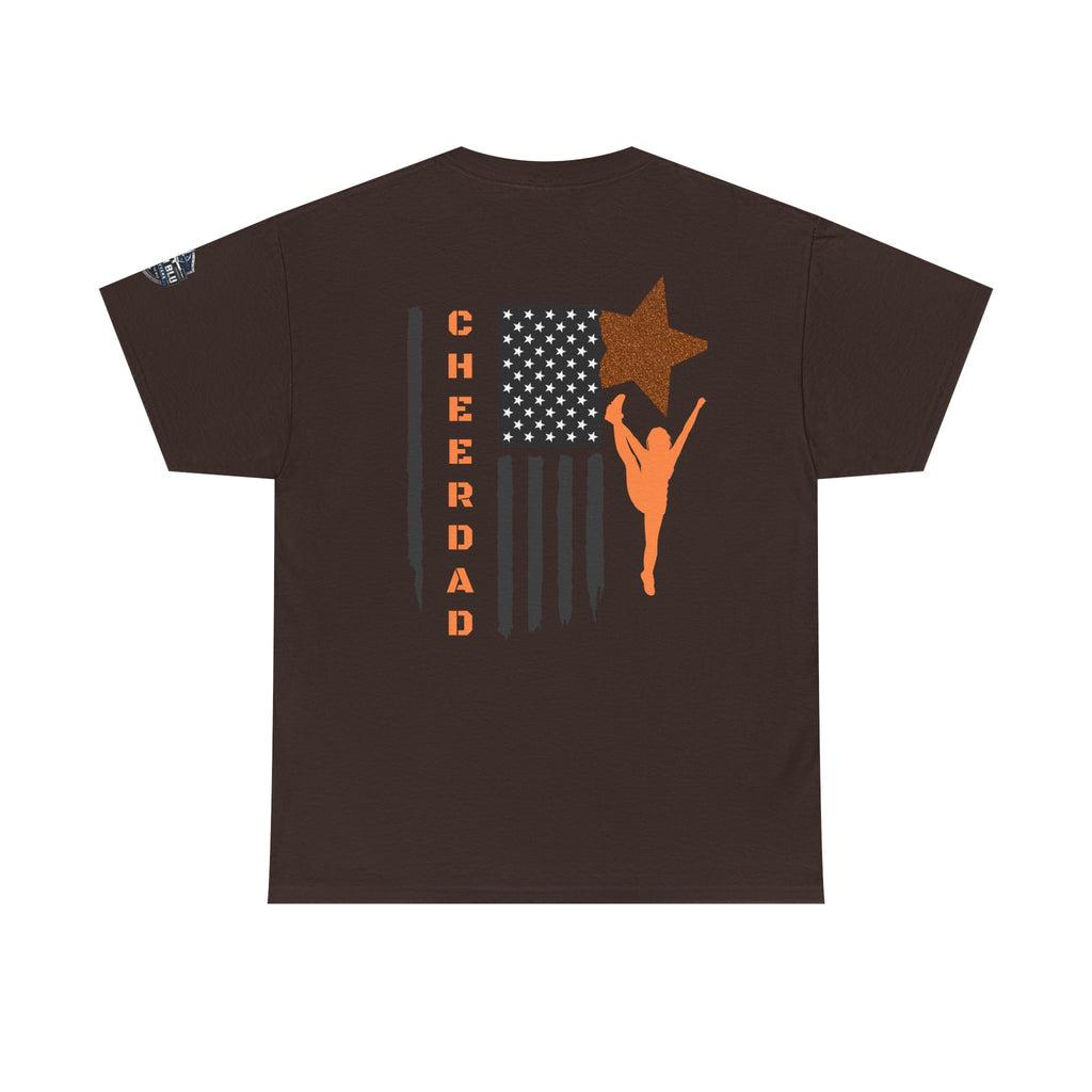 Cheer Dad T-Shirt — American Flag Cheerleader Dad Tee