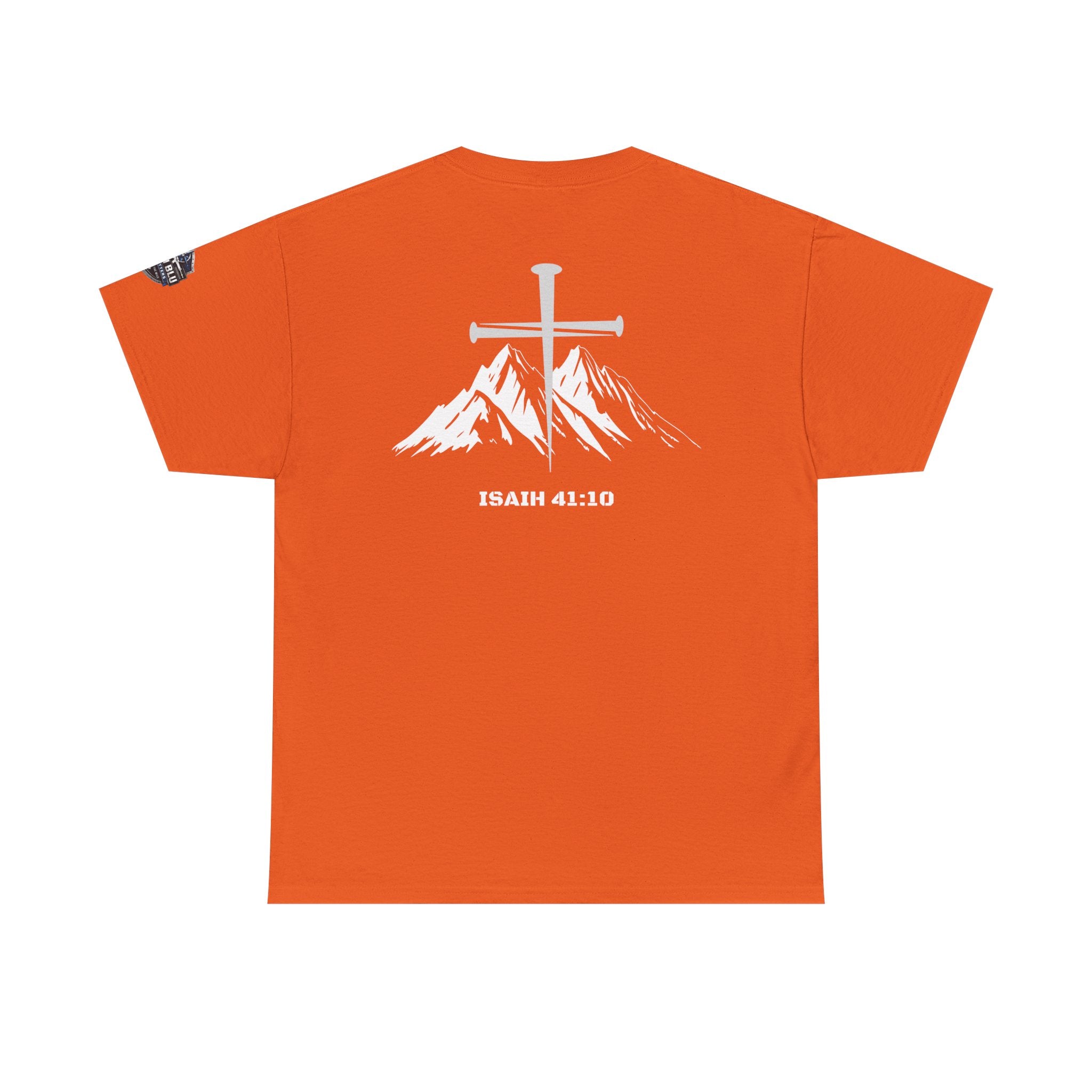 Christian Cross Mountain T-Shirt — Isaiah 41:10 Faith Tee