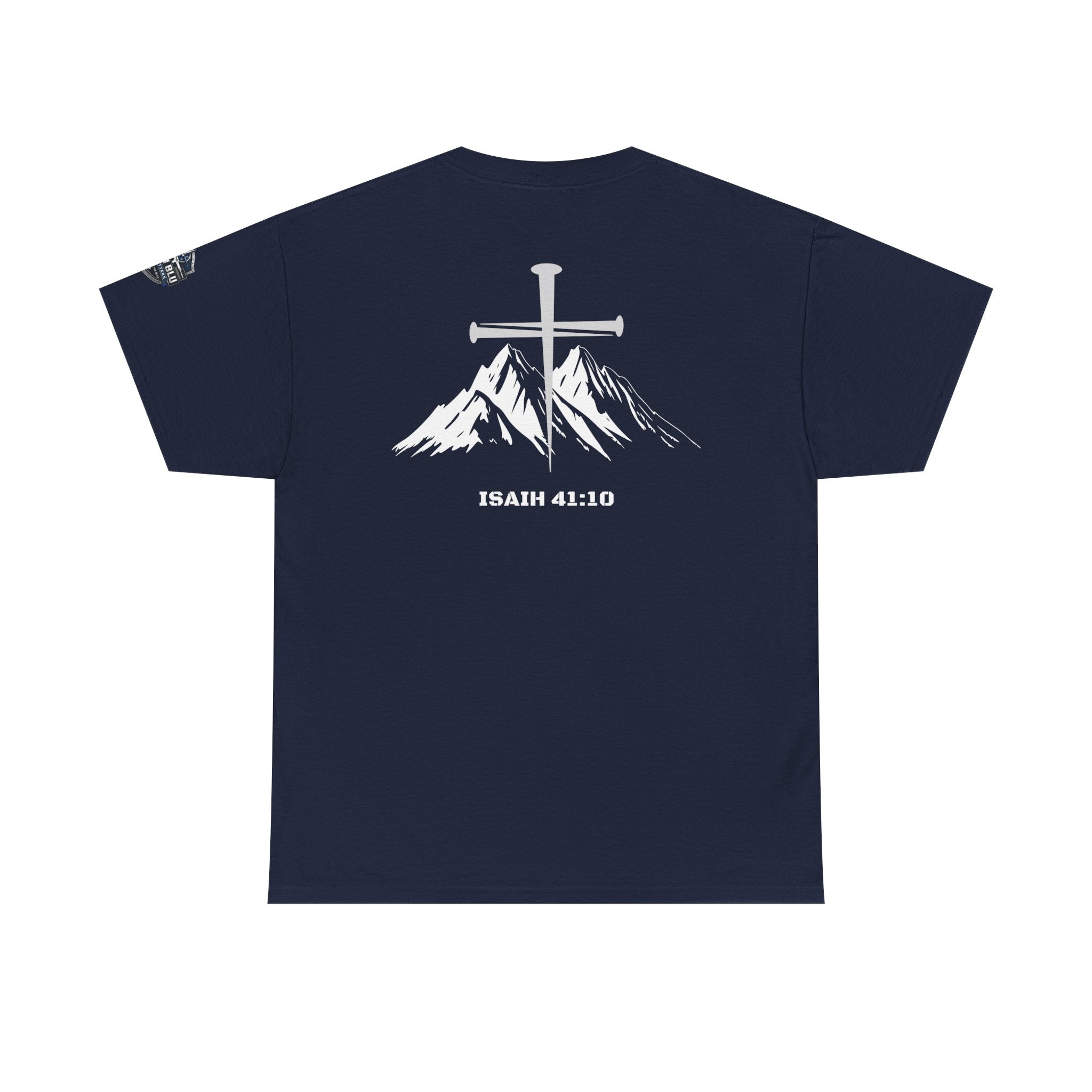 Christian Cross Mountain T-Shirt — Isaiah 41:10 Faith Tee