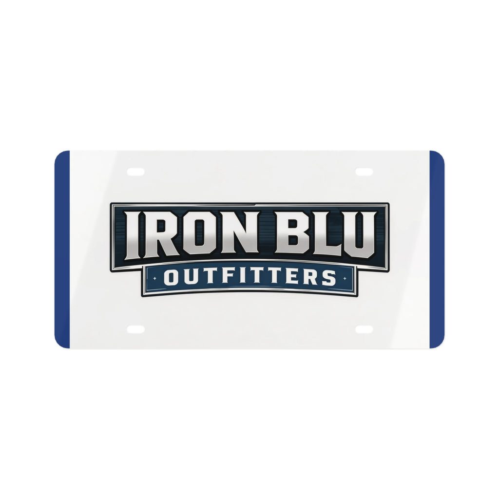 Iron Blu Outfitters Logo License Plate — Branded Decorative Front Plate
