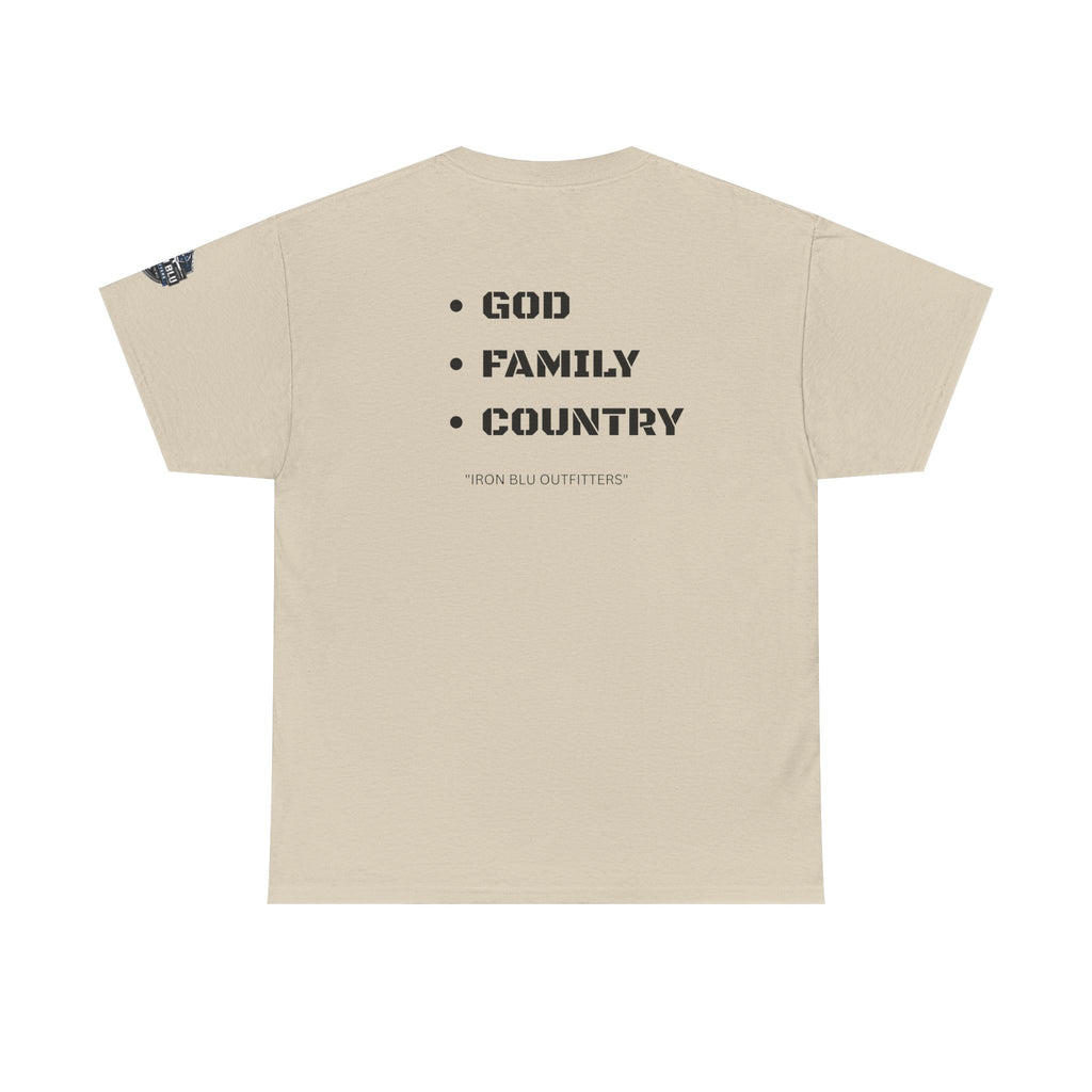 God Family Country Tee — Patriotic Faith-Based Cotton T-Shirt