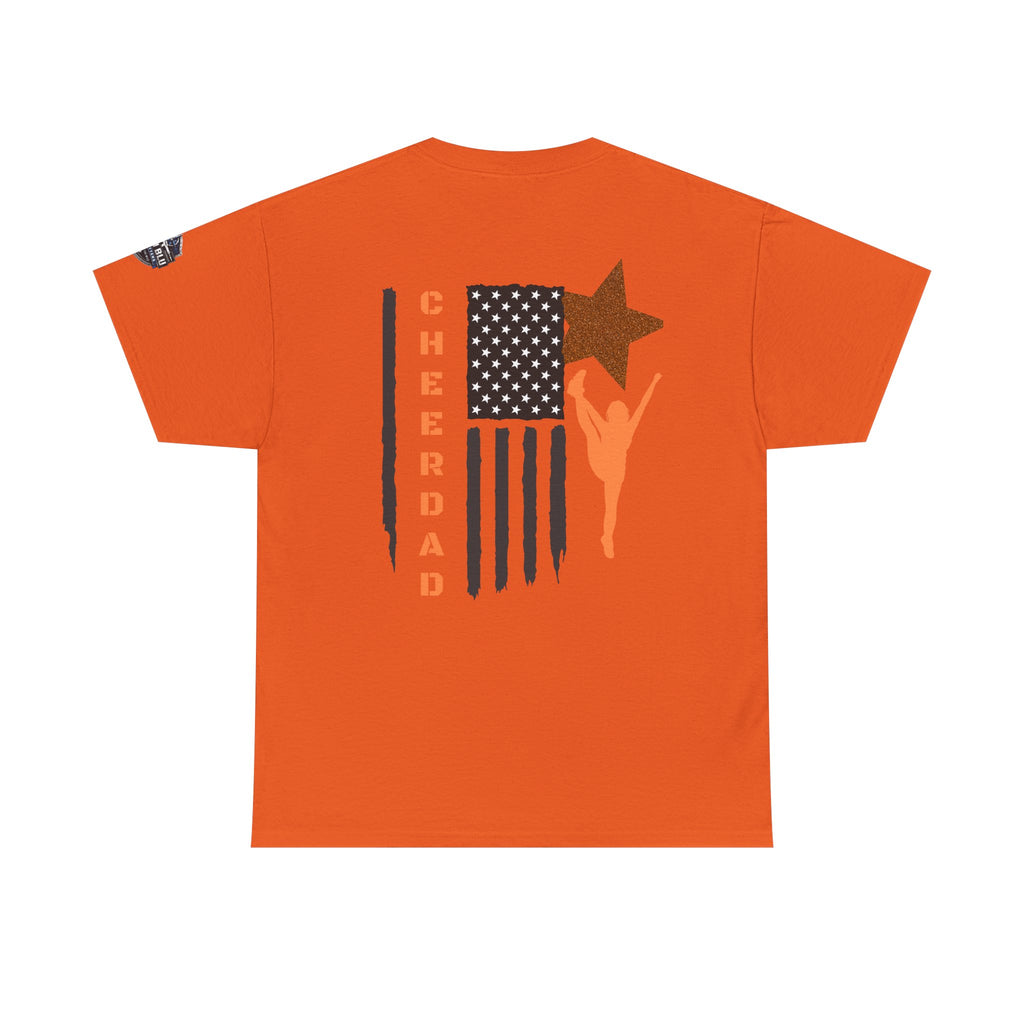 Cheer Dad T-Shirt — American Flag Cheerleader Dad Tee