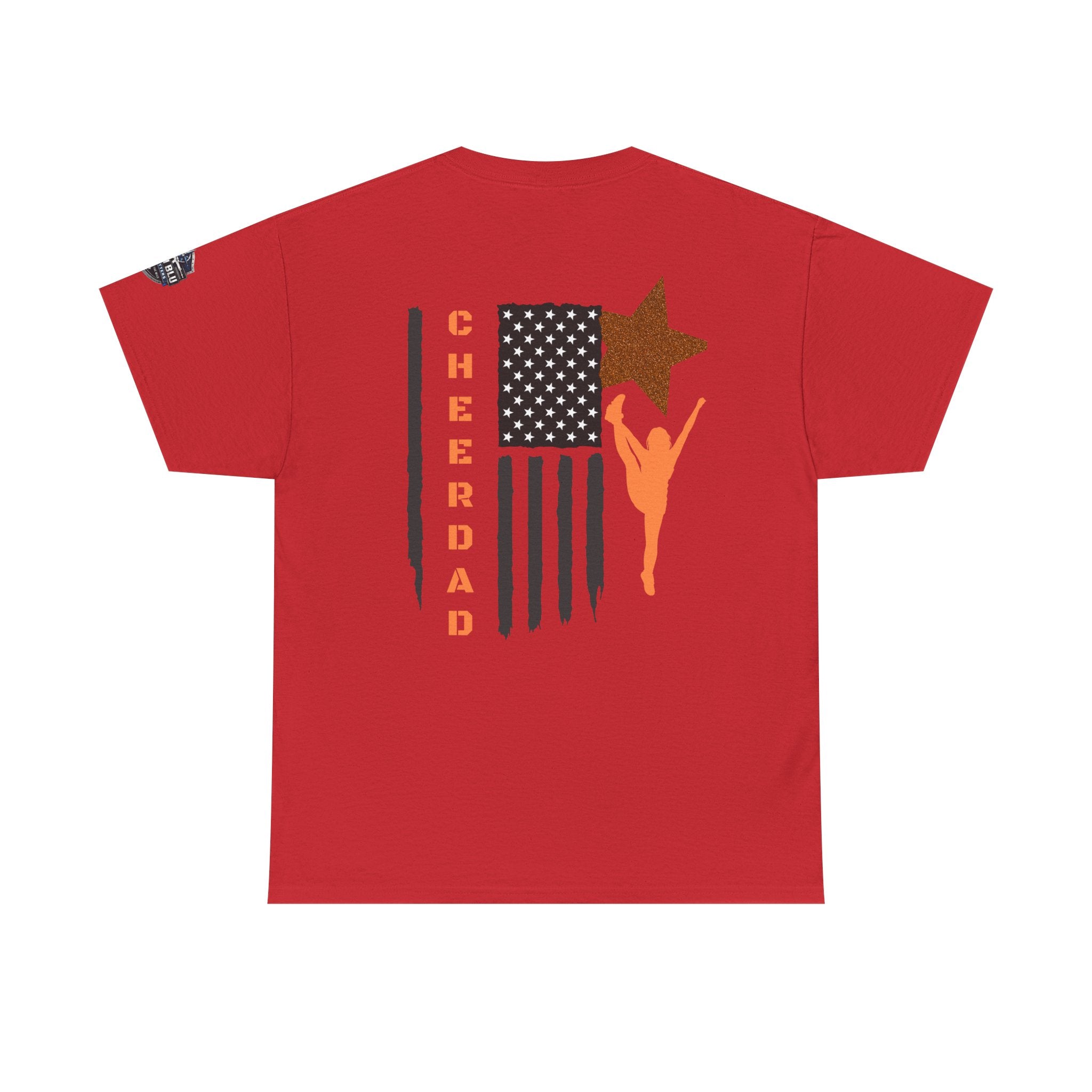 Cheer Dad T-Shirt — American Flag Cheerleader Dad Tee