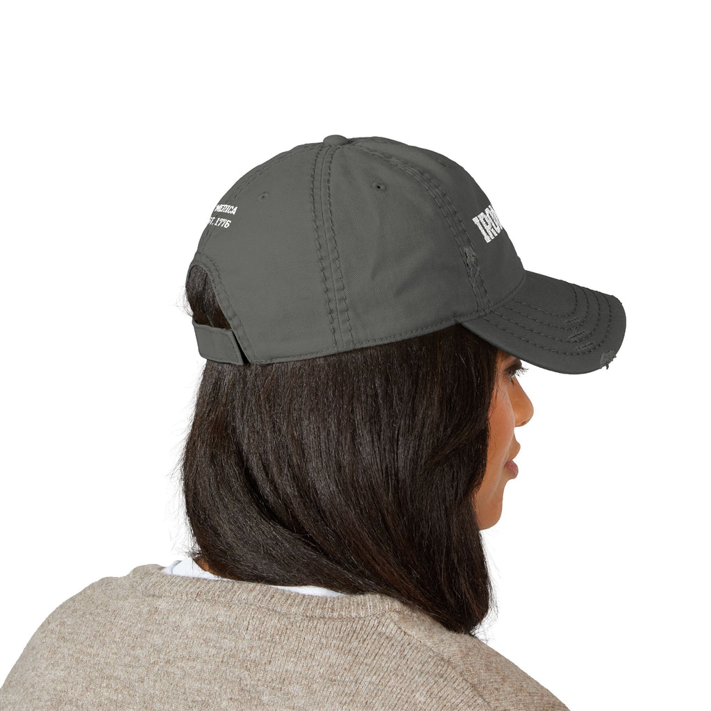 Distressed Embroidered Dad Hat — IRON BLU 'Merica Est. 1776 Vintage Baseball Cap