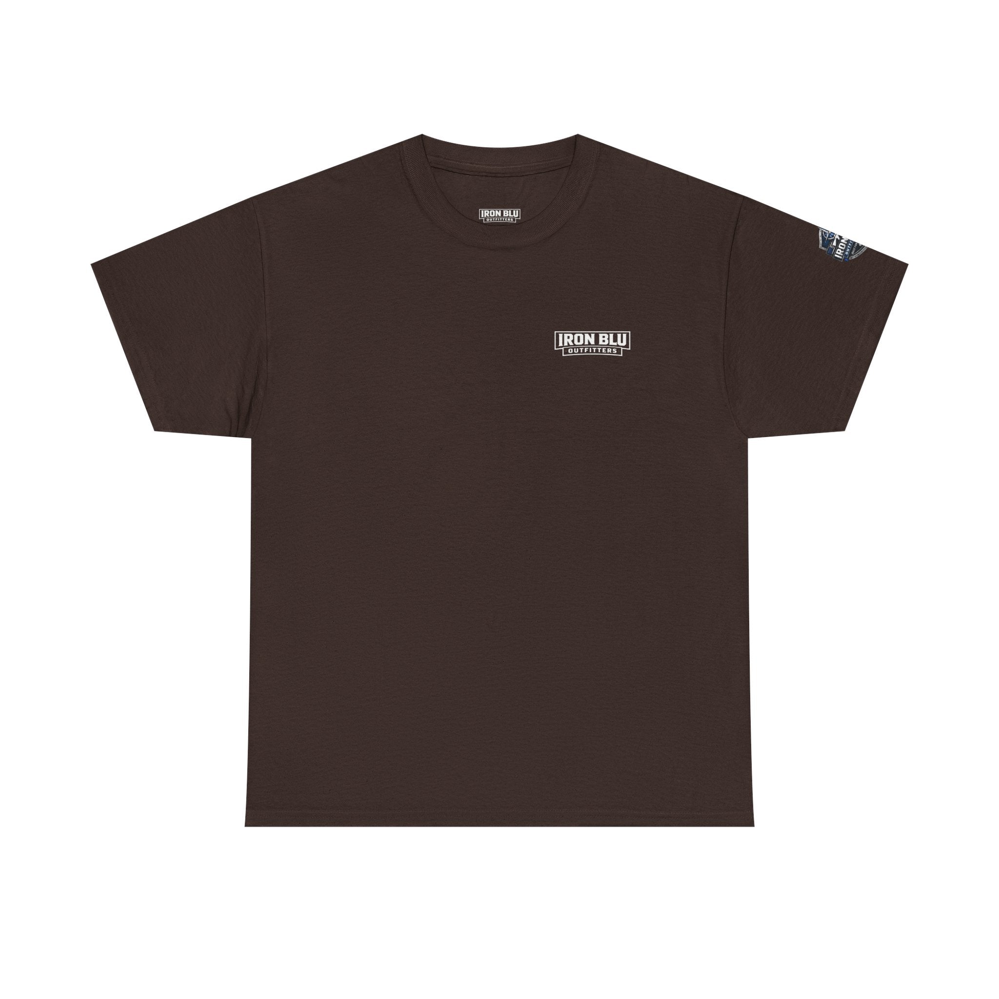 Iron Blu Outfitters T‑Shirt — 'Built for the Wild' Outdoor Logo Tee