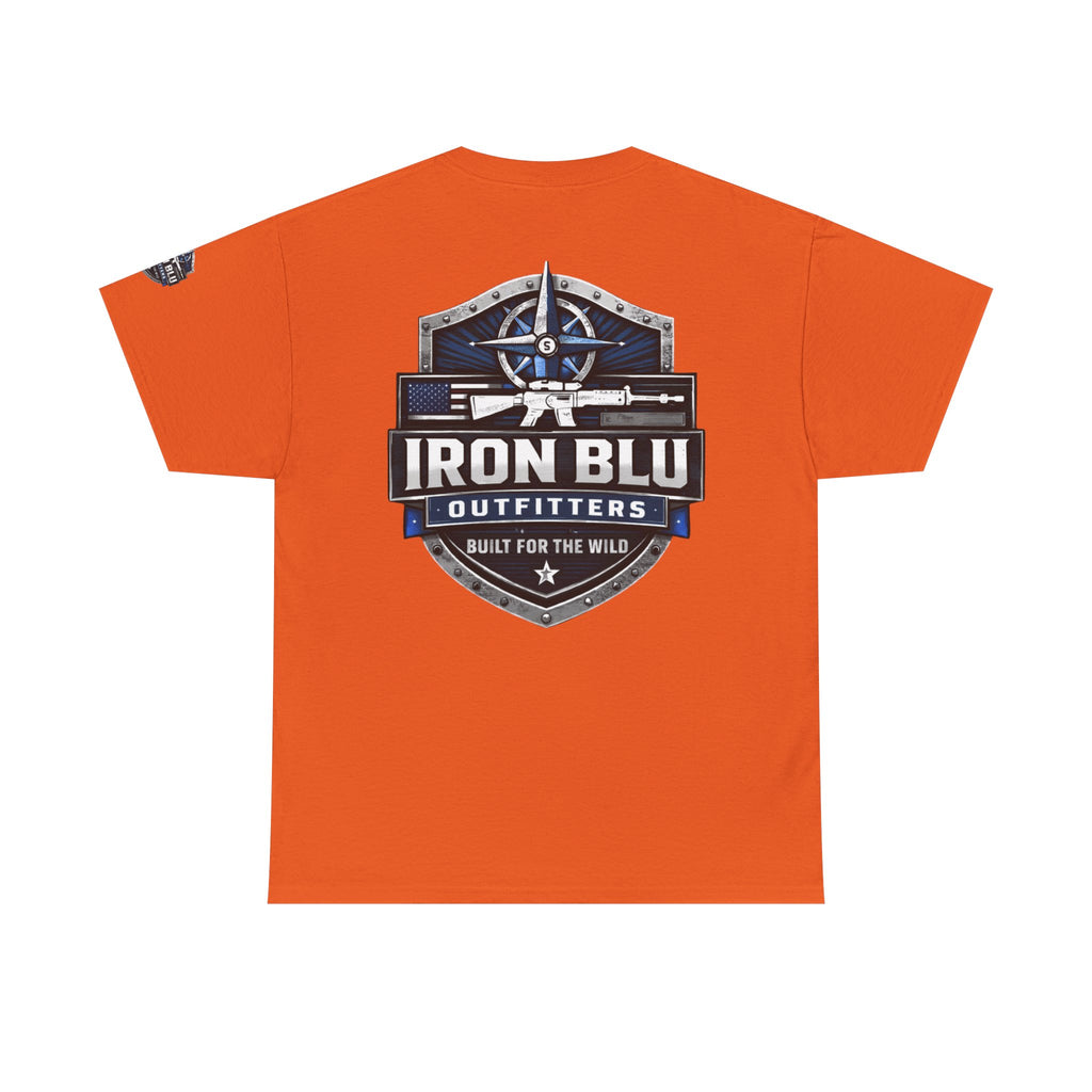 Iron Blu Outfitters T‑Shirt — 'Built for the Wild' Outdoor Logo Tee