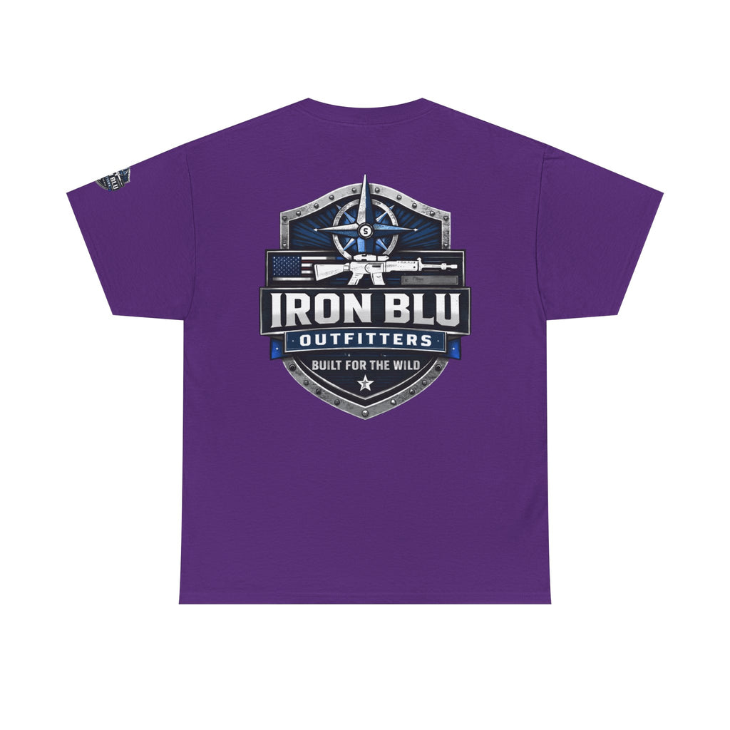 Iron Blu Outfitters T‑Shirt — 'Built for the Wild' Outdoor Logo Tee