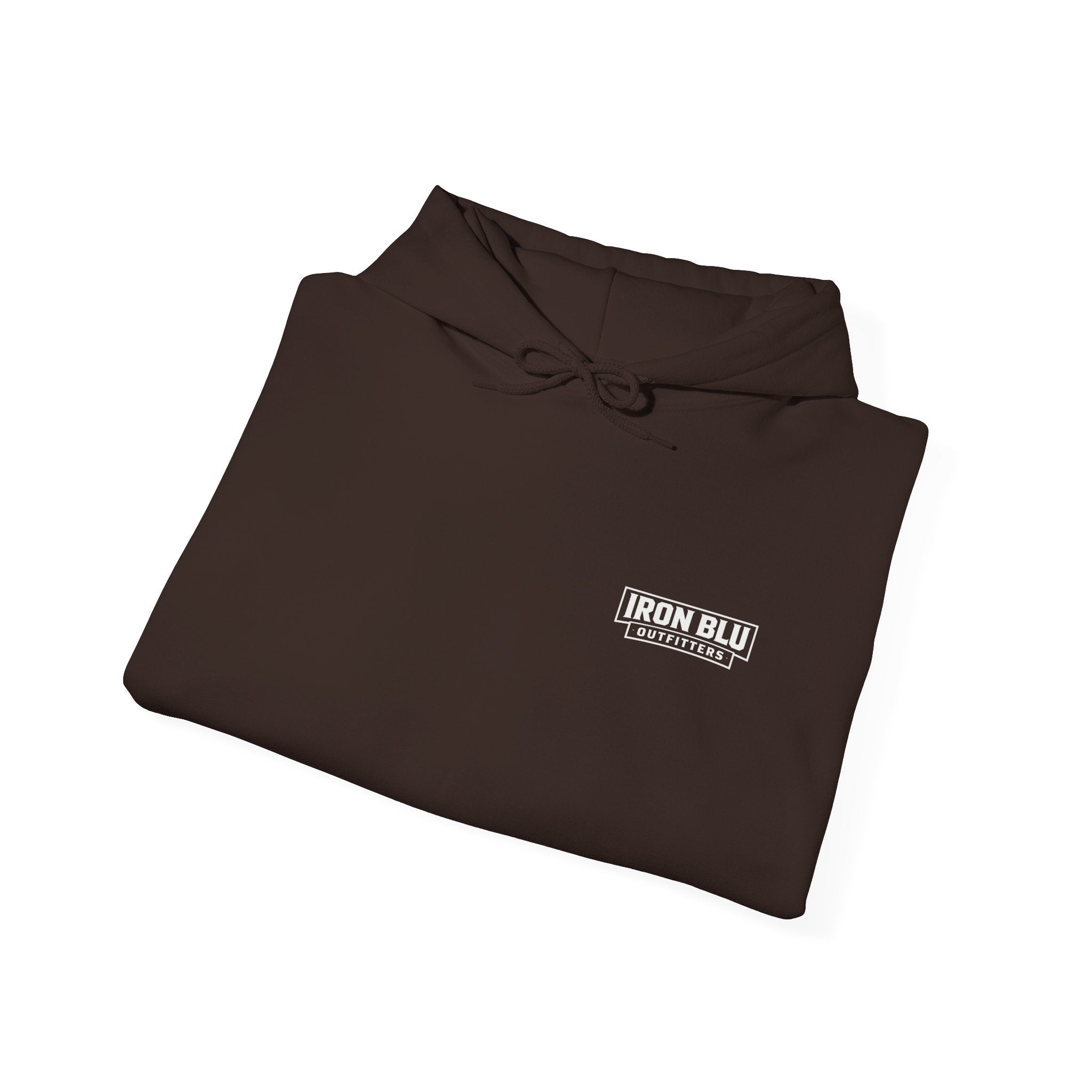 Iron Blu Outfitters Hoodie – “Built for the Wild” Outdoor Logo Pullover