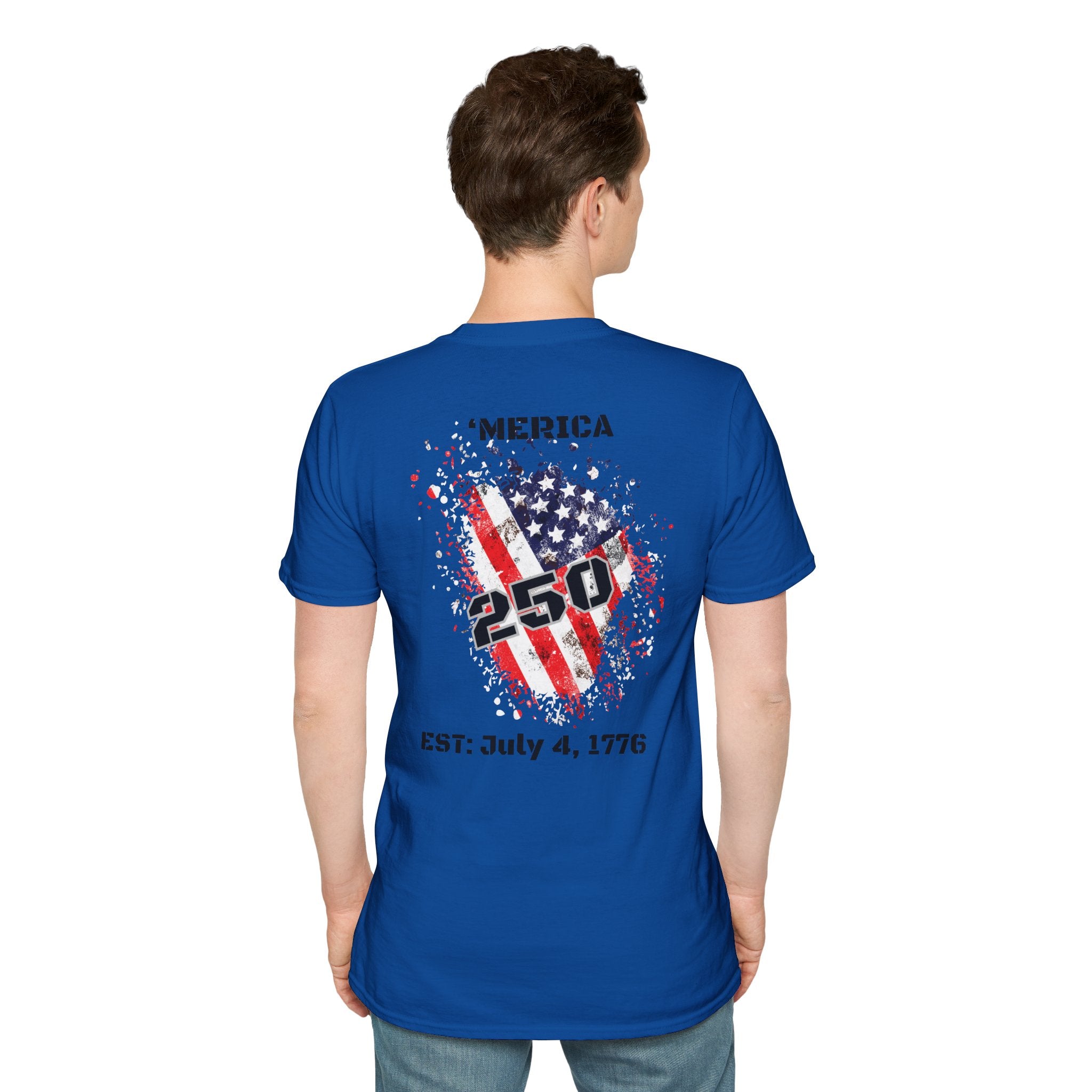 T-Shirt — 'Merica 250 Flag Graphic | EST. July 4, 1776 — Patriotic 4th of July Tee