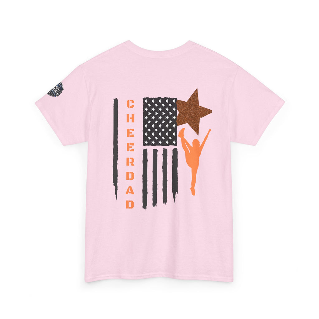 Cheer Dad T-Shirt — American Flag Cheerleader Dad Tee