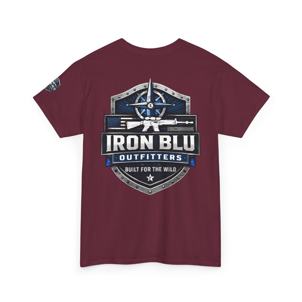 Iron Blu Outfitters T‑Shirt — 'Built for the Wild' Outdoor Logo Tee