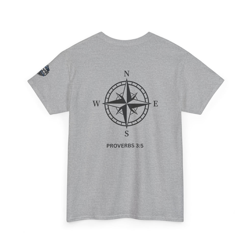 Compass Graphic T-Shirt — 'Proverbs 3:5' Faith-Inspired Casual Tee