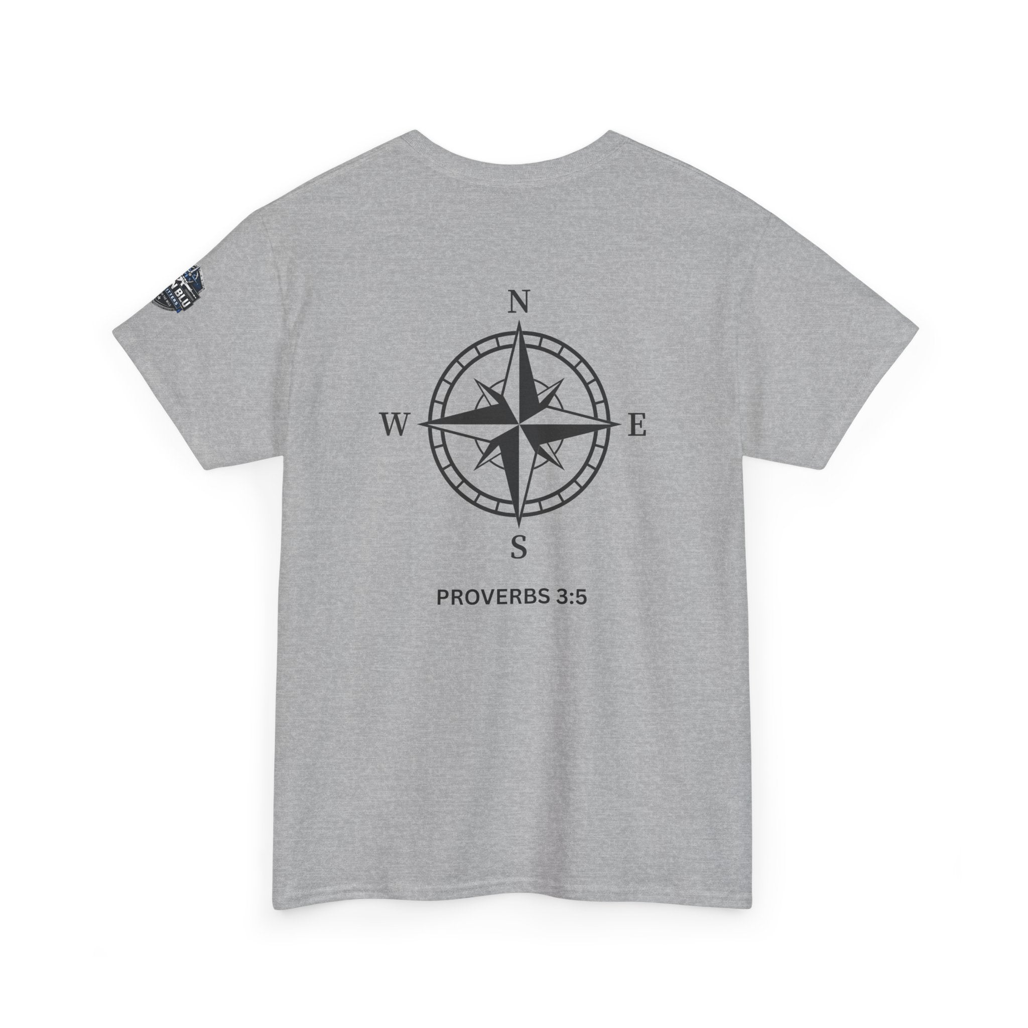Compass Graphic T-Shirt — 'Proverbs 3:5' Faith-Inspired Casual Tee