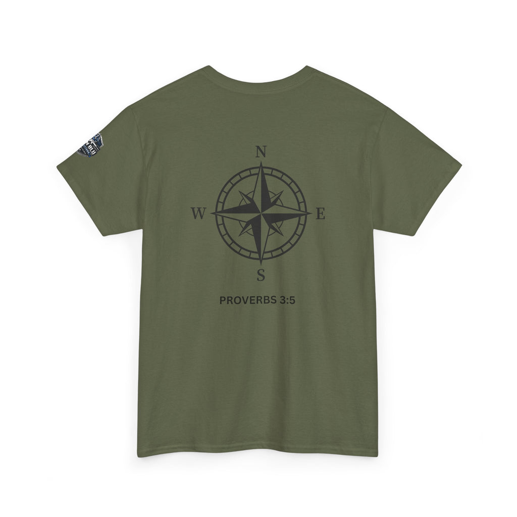 Compass Graphic T-Shirt — 'Proverbs 3:5' Faith-Inspired Casual Tee