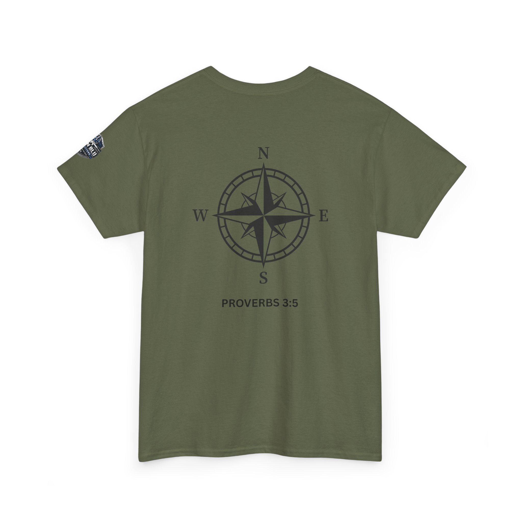 Compass Graphic T-Shirt — 'Proverbs 3:5' Faith-Inspired Casual Tee