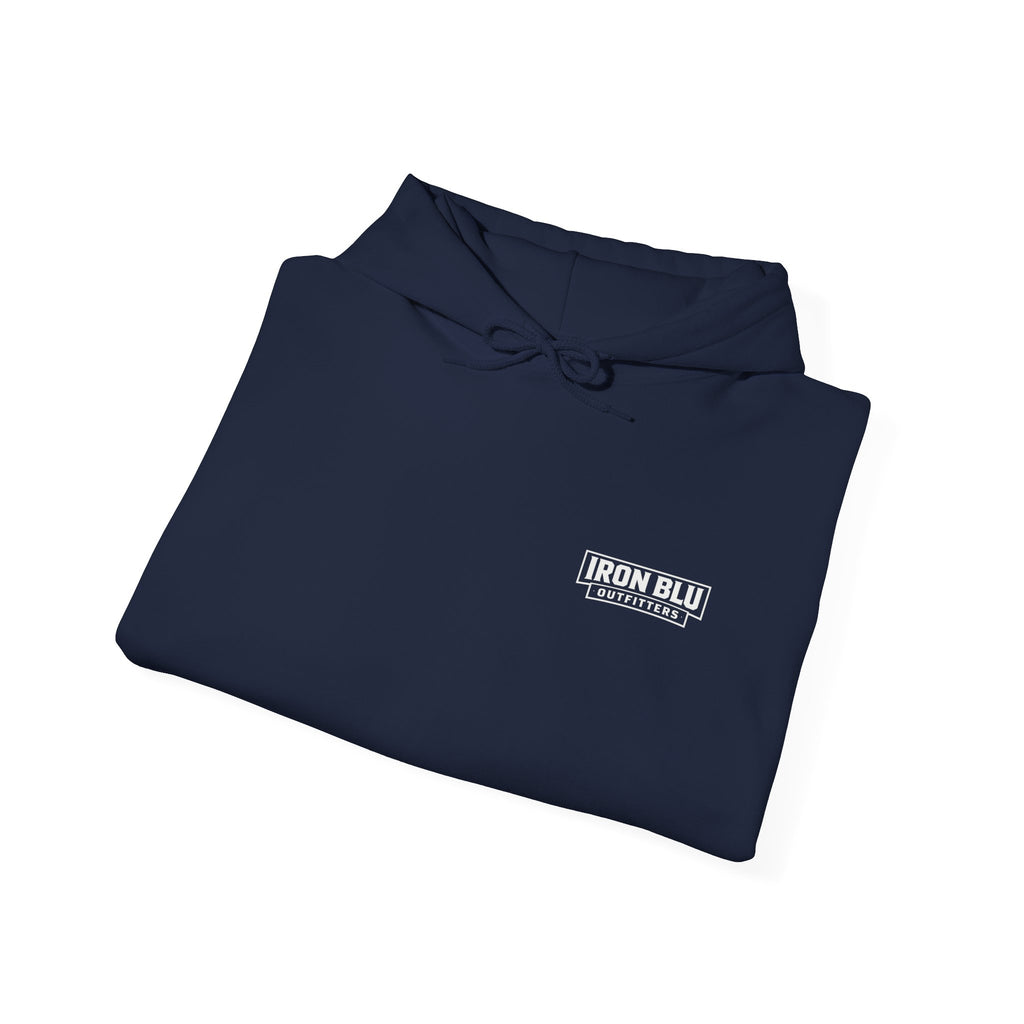 Iron Blu Outfitters Hoodie – “Built for the Wild” Outdoor Logo Pullover