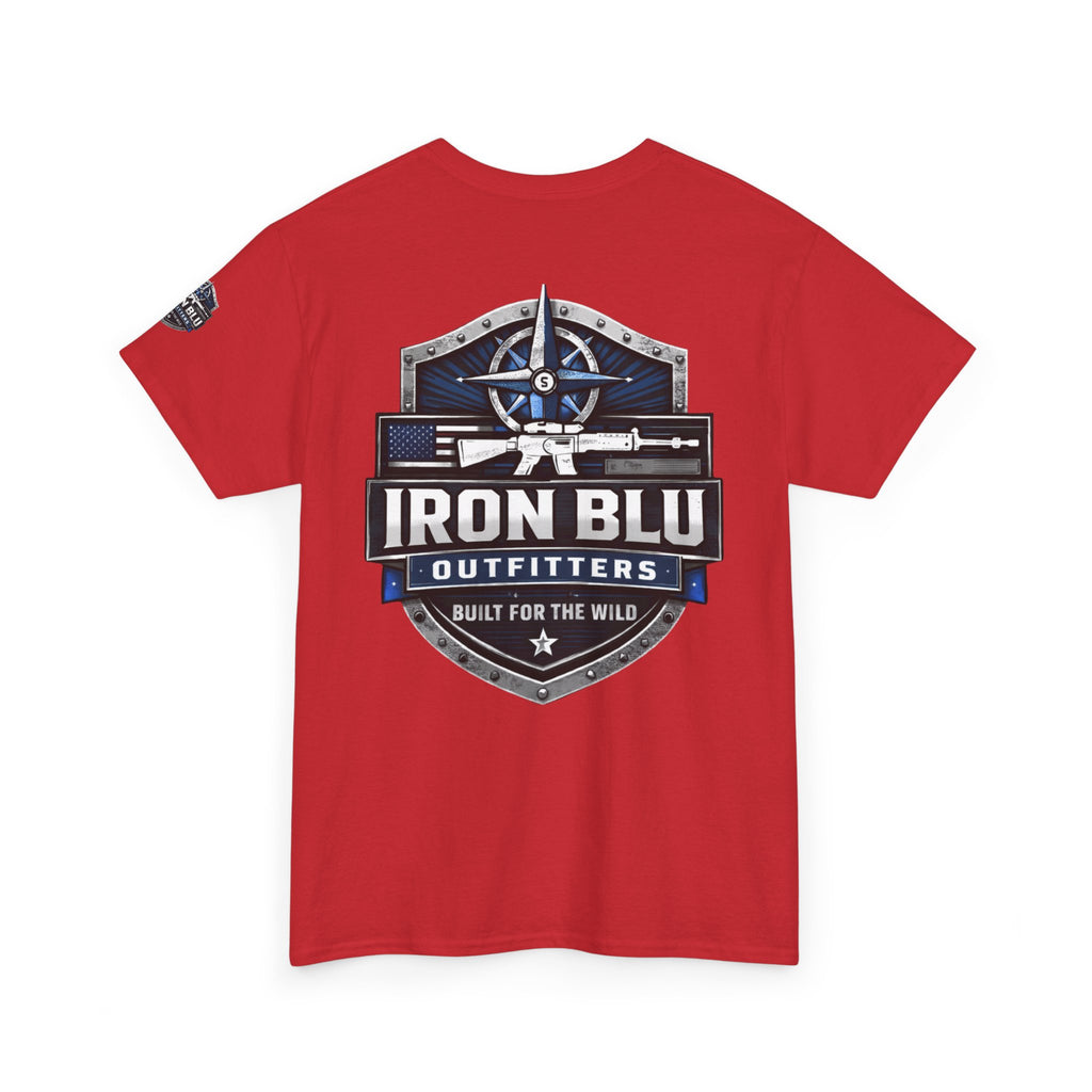 Iron Blu Outfitters T‑Shirt — 'Built for the Wild' Outdoor Logo Tee