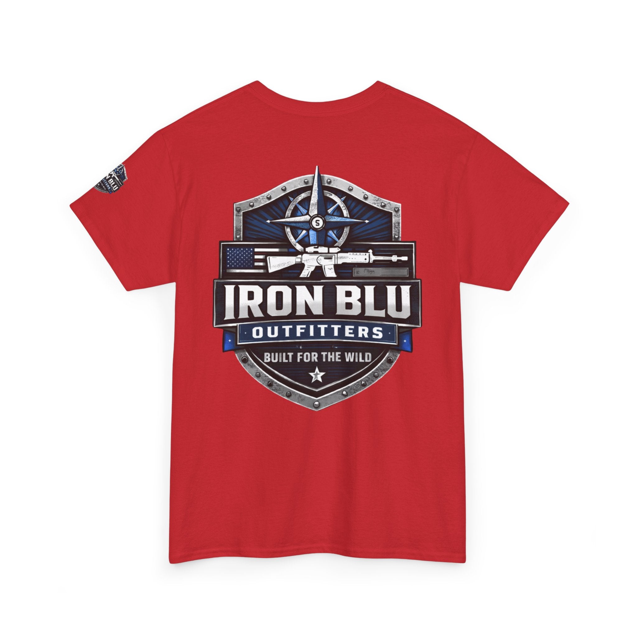 Iron Blu Outfitters T‑Shirt — 'Built for the Wild' Outdoor Logo Tee