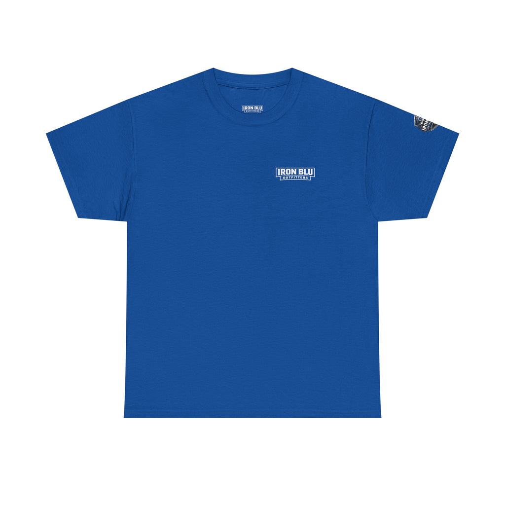 Law Enforcement Tribute T-Shirt — "Strength, Honor, Brotherhood" Badge & Flag Design