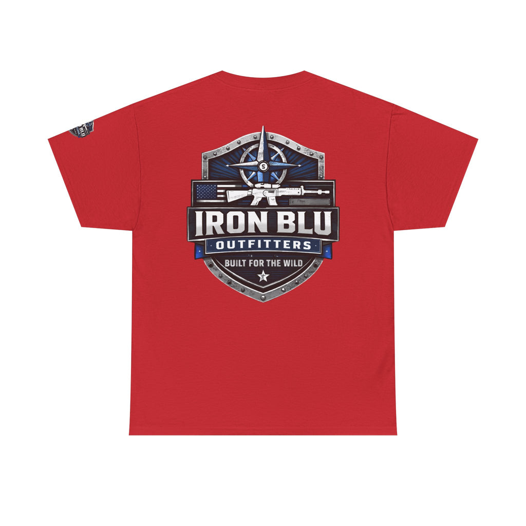 Iron Blu Outfitters T‑Shirt — 'Built for the Wild' Outdoor Logo Tee