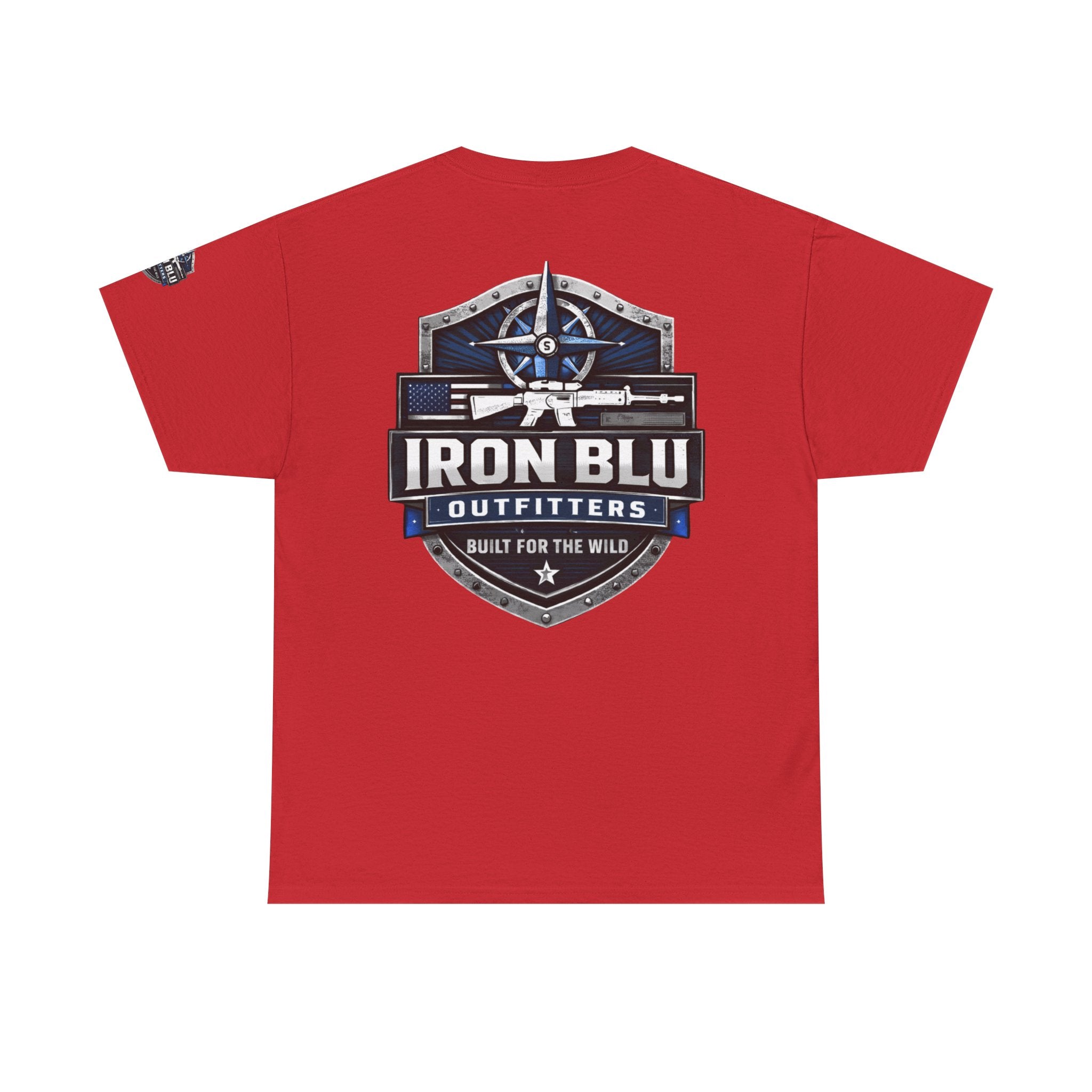 Iron Blu Outfitters T‑Shirt — 'Built for the Wild' Outdoor Logo Tee