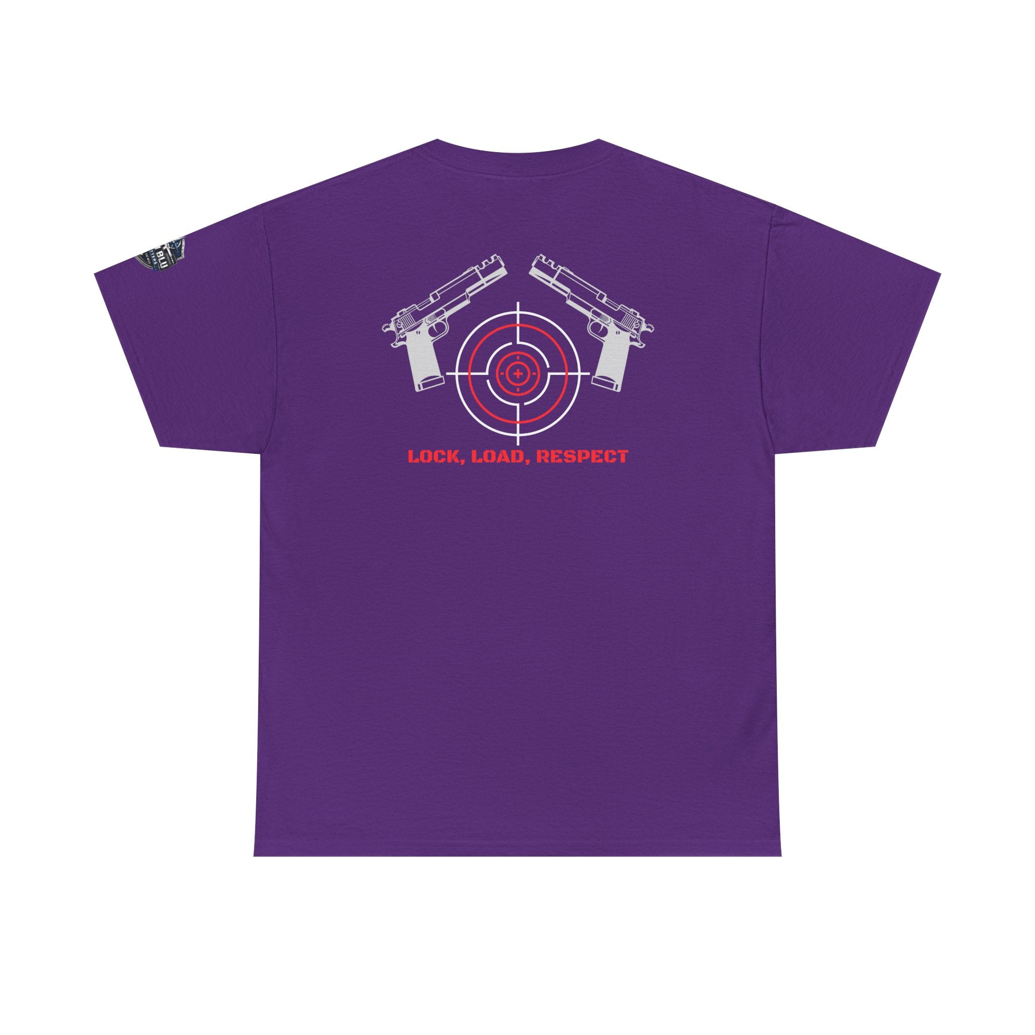 Gun Range T-Shirt — "Lock, Load, Respect" Target Graphic