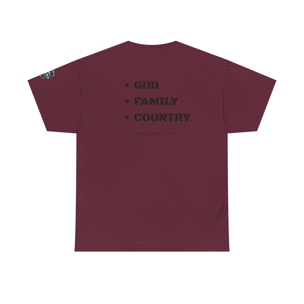 God Family Country Tee — Patriotic Faith-Based Cotton T-Shirt