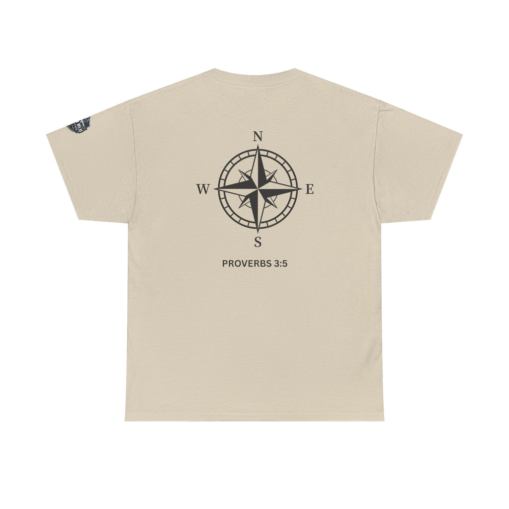 Compass Graphic T-Shirt — 'Proverbs 3:5' Faith-Inspired Casual Tee