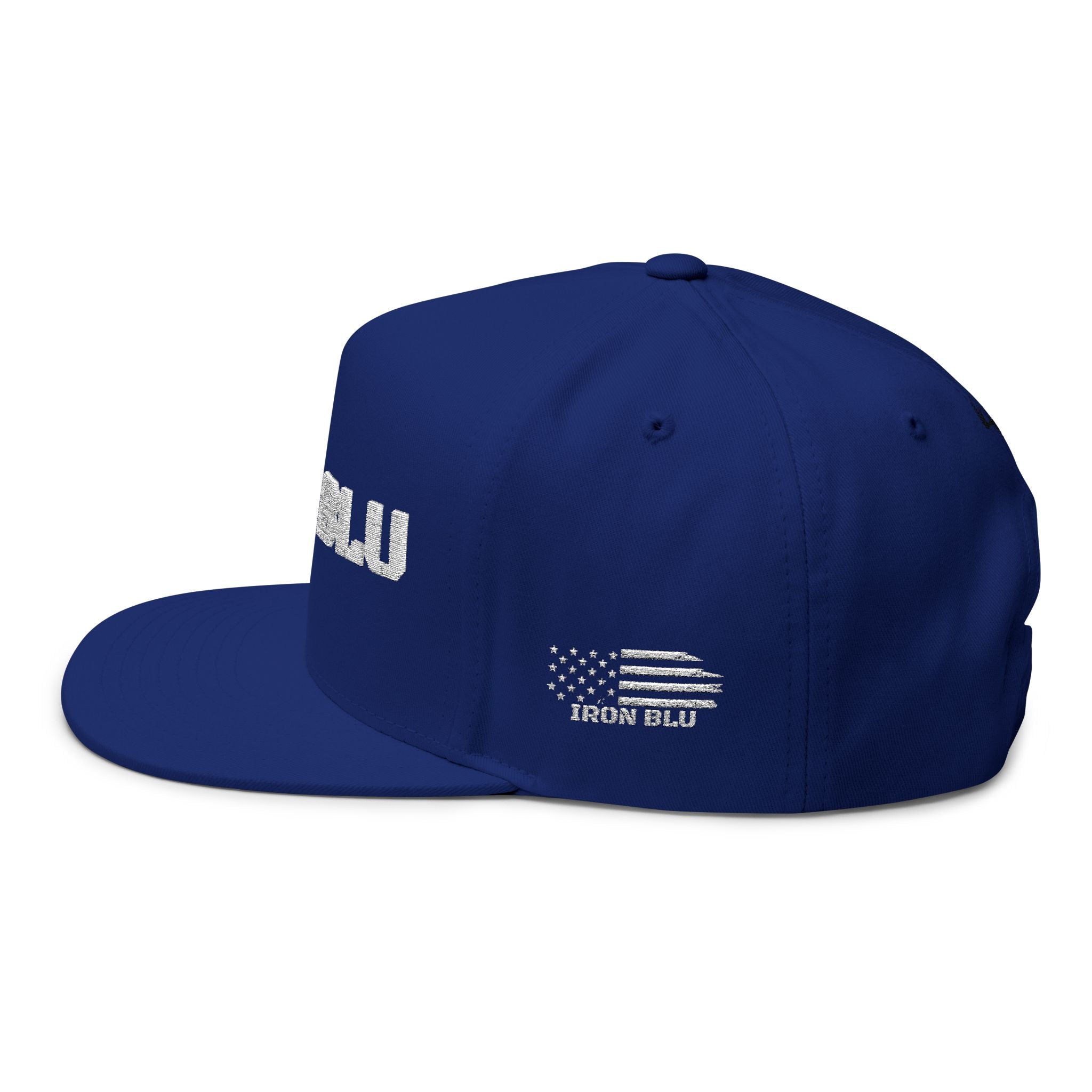 Iron Blu Embroidered Flat Bill Cap — Classic Streetwear Snapback