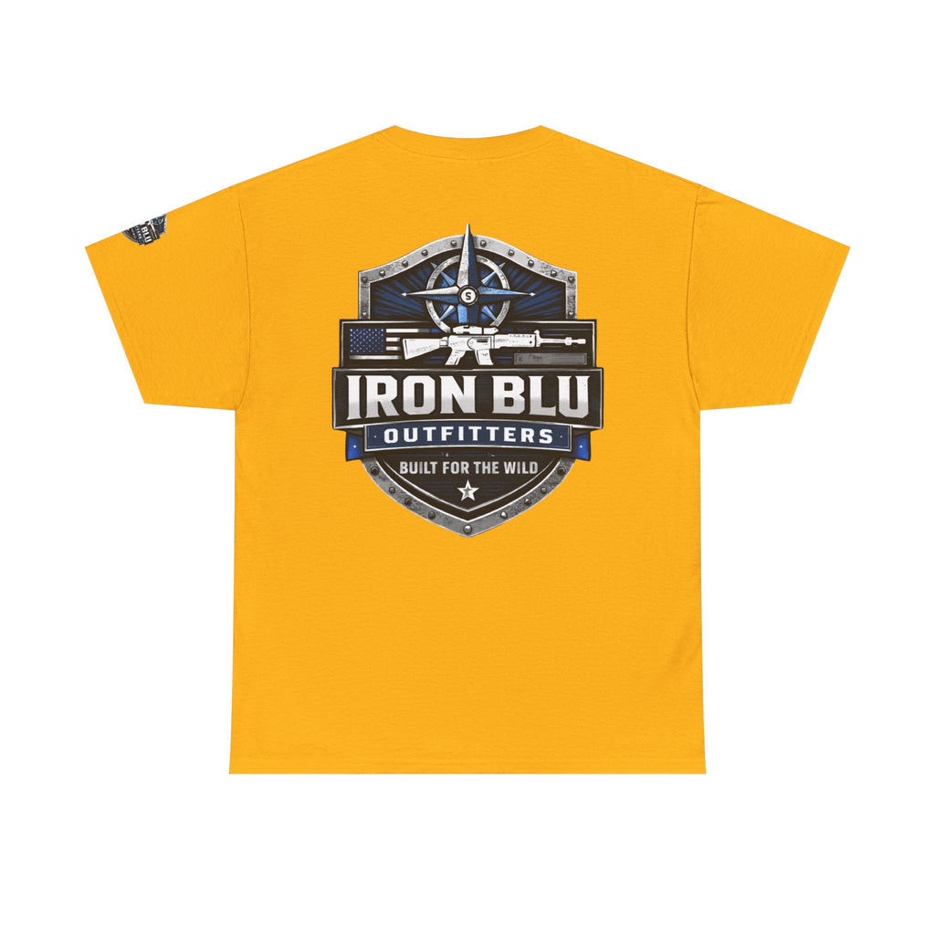Iron Blu Outfitters T‑Shirt — 'Built for the Wild' Outdoor Logo Tee